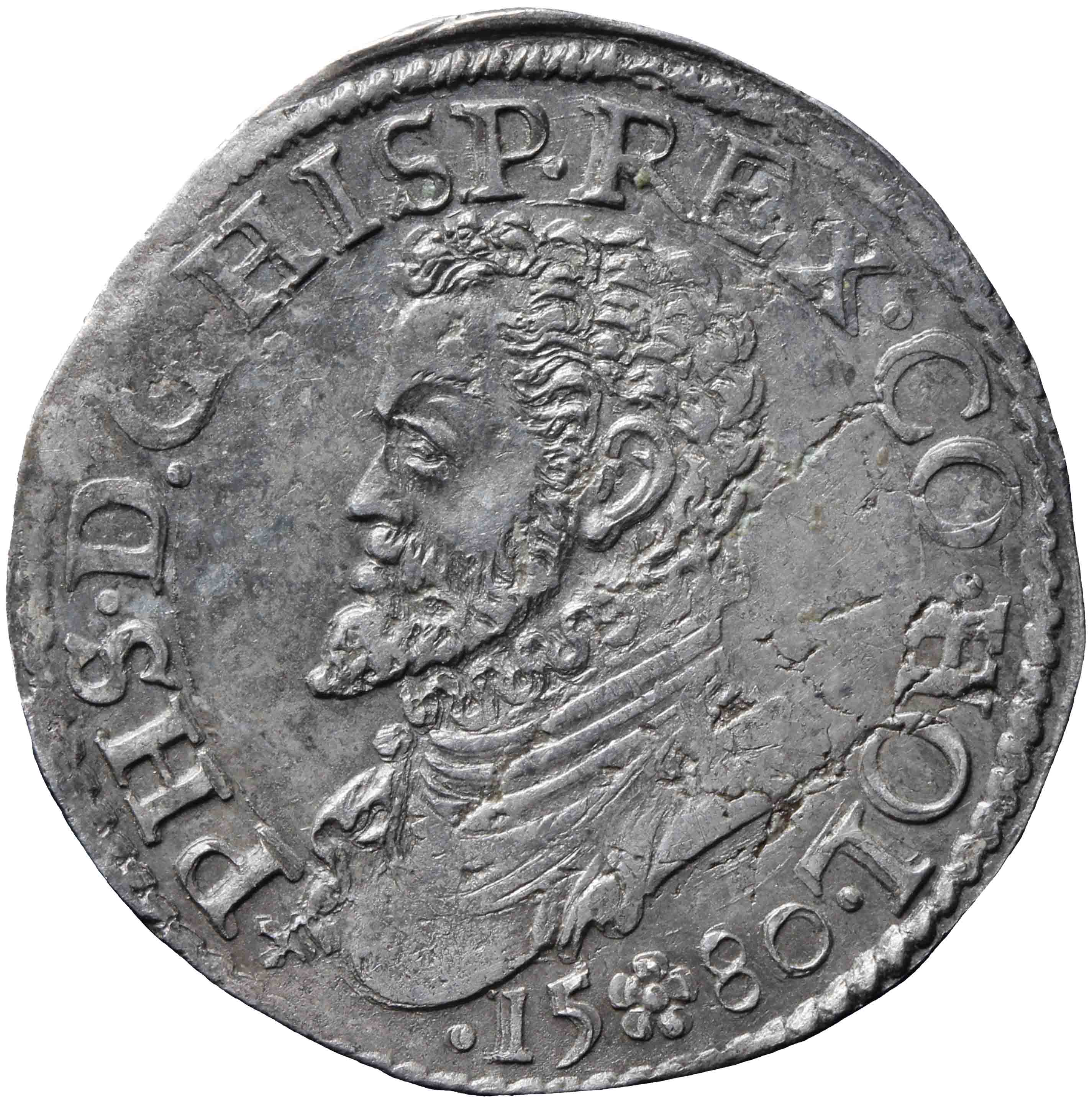Afbeelding van de voorzijde. vijfde Philipsdaalder. Inventarisnummer:1913-0181