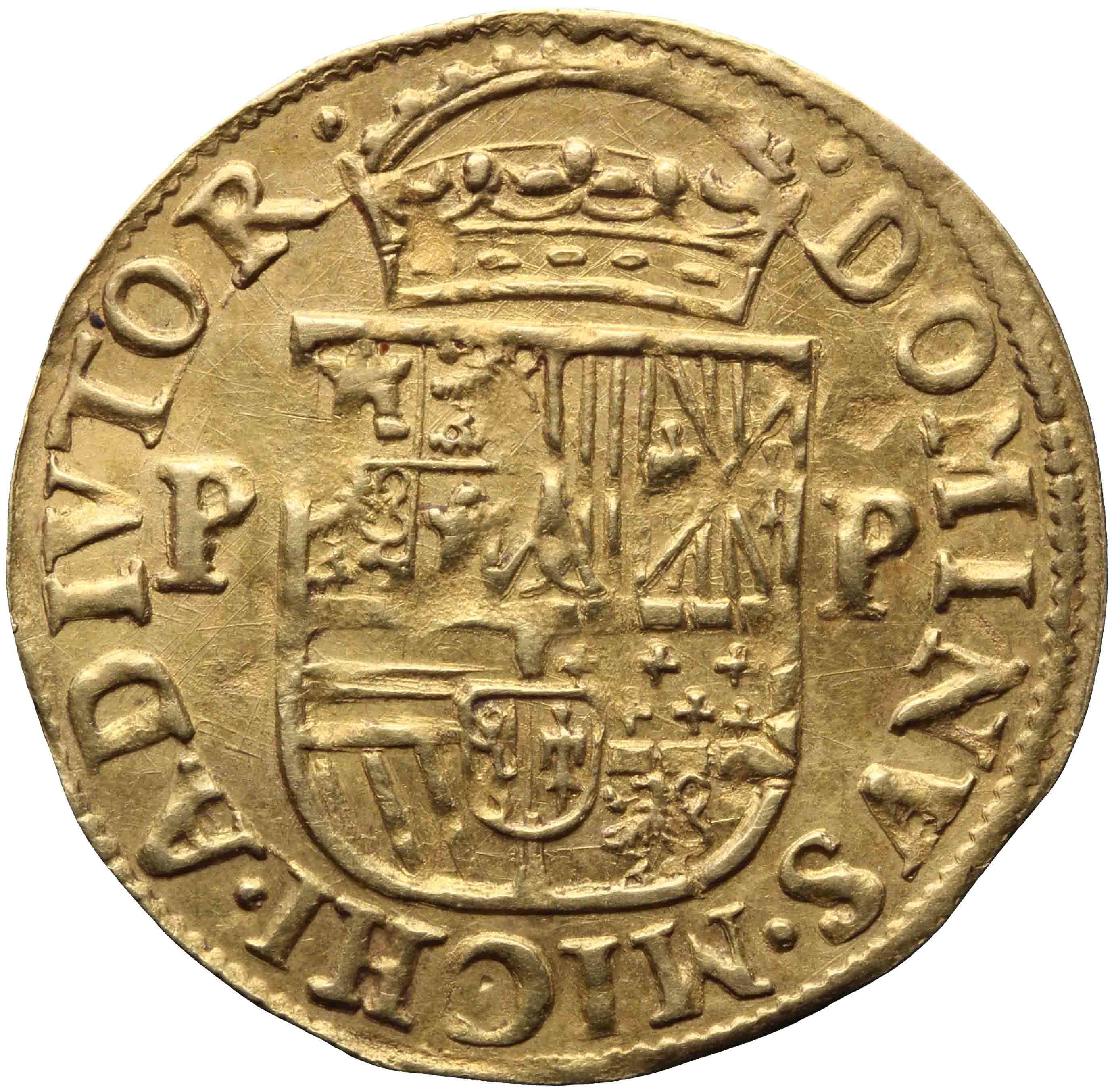 Afbeelding van de keerzijde. gouden kroon. Inventarisnummer:1913-0200