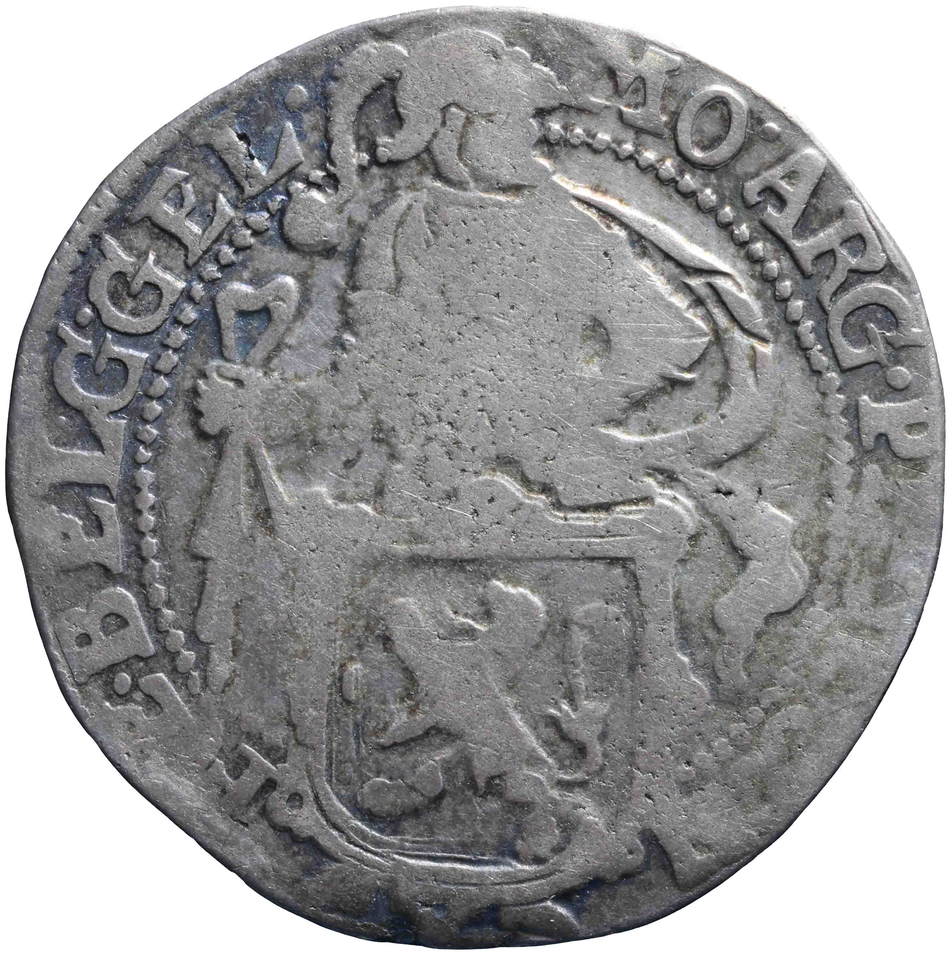 Afbeelding van de voorzijde. leeuwendaalder op Generaliteitsmuntvoet. Inventarisnummer:1915-0110