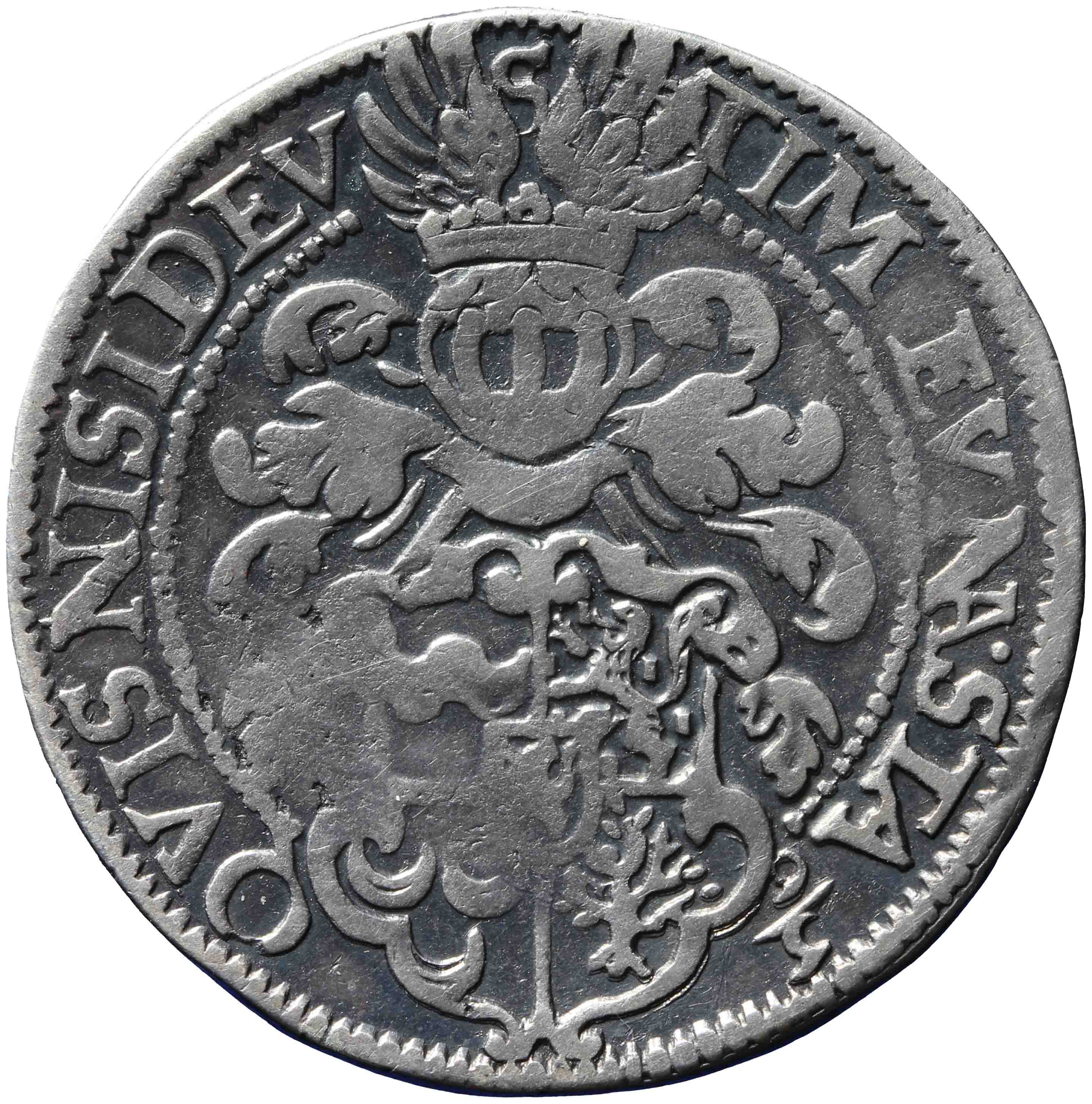 Afbeelding van de keerzijde. halve vijfzesde daalder van 15 stuiver. Inventarisnummer:1926-0253