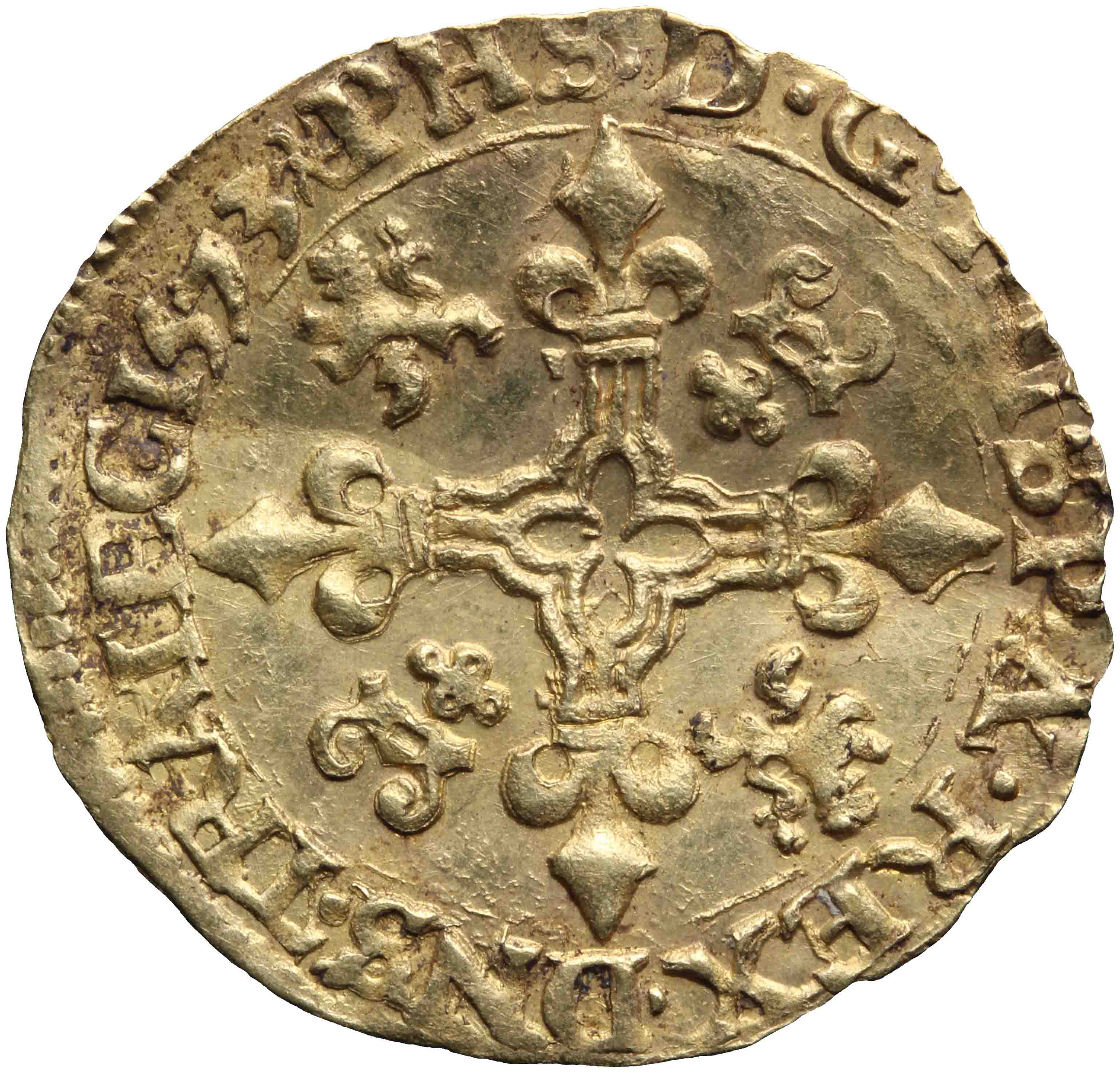 Afbeelding van de voorzijde. gouden kroon. Inventarisnummer:1930-0660