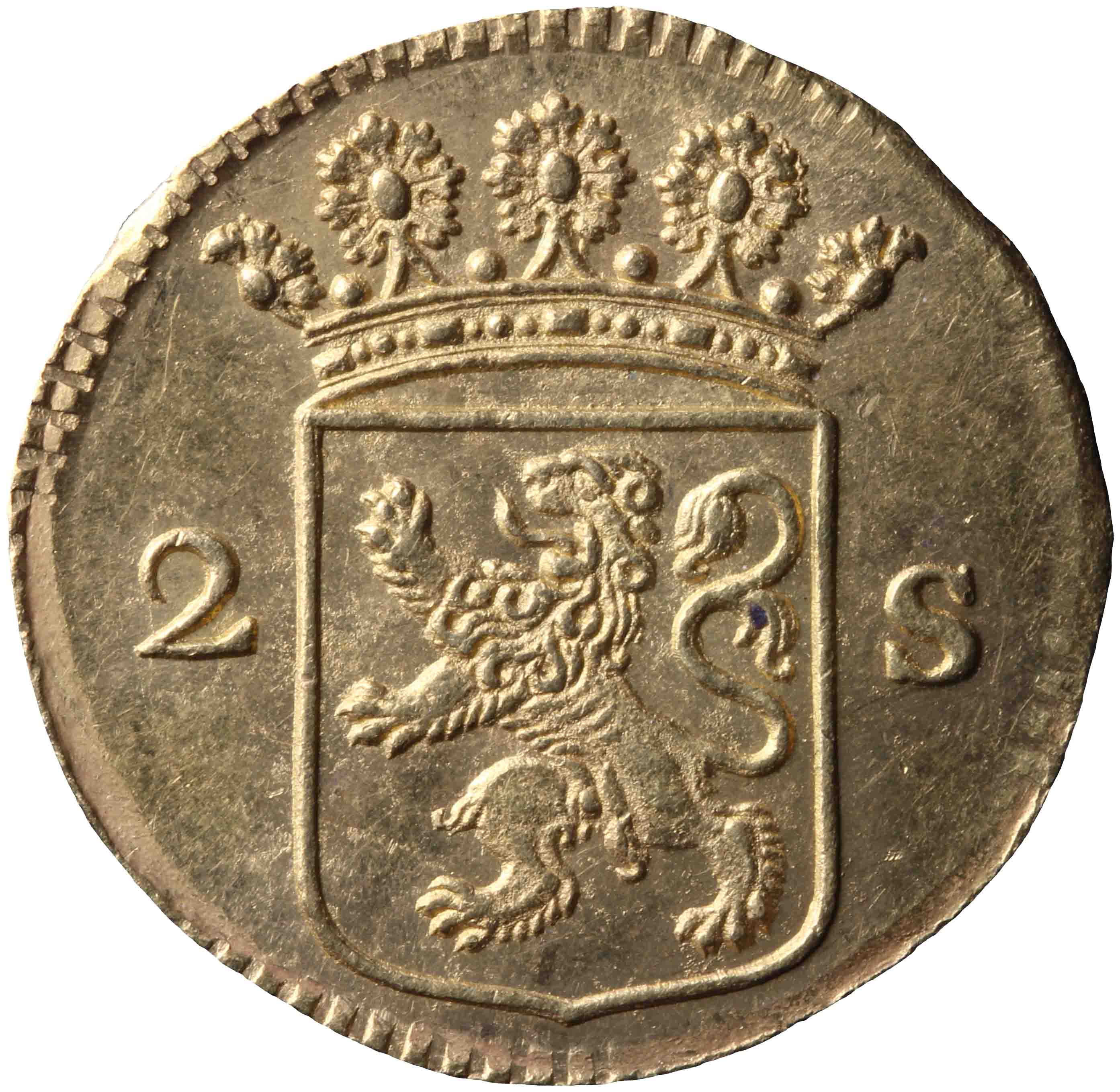 Afbeelding van de voorzijde. dubbele wapenstuiver. Inventarisnummer:1932-0160