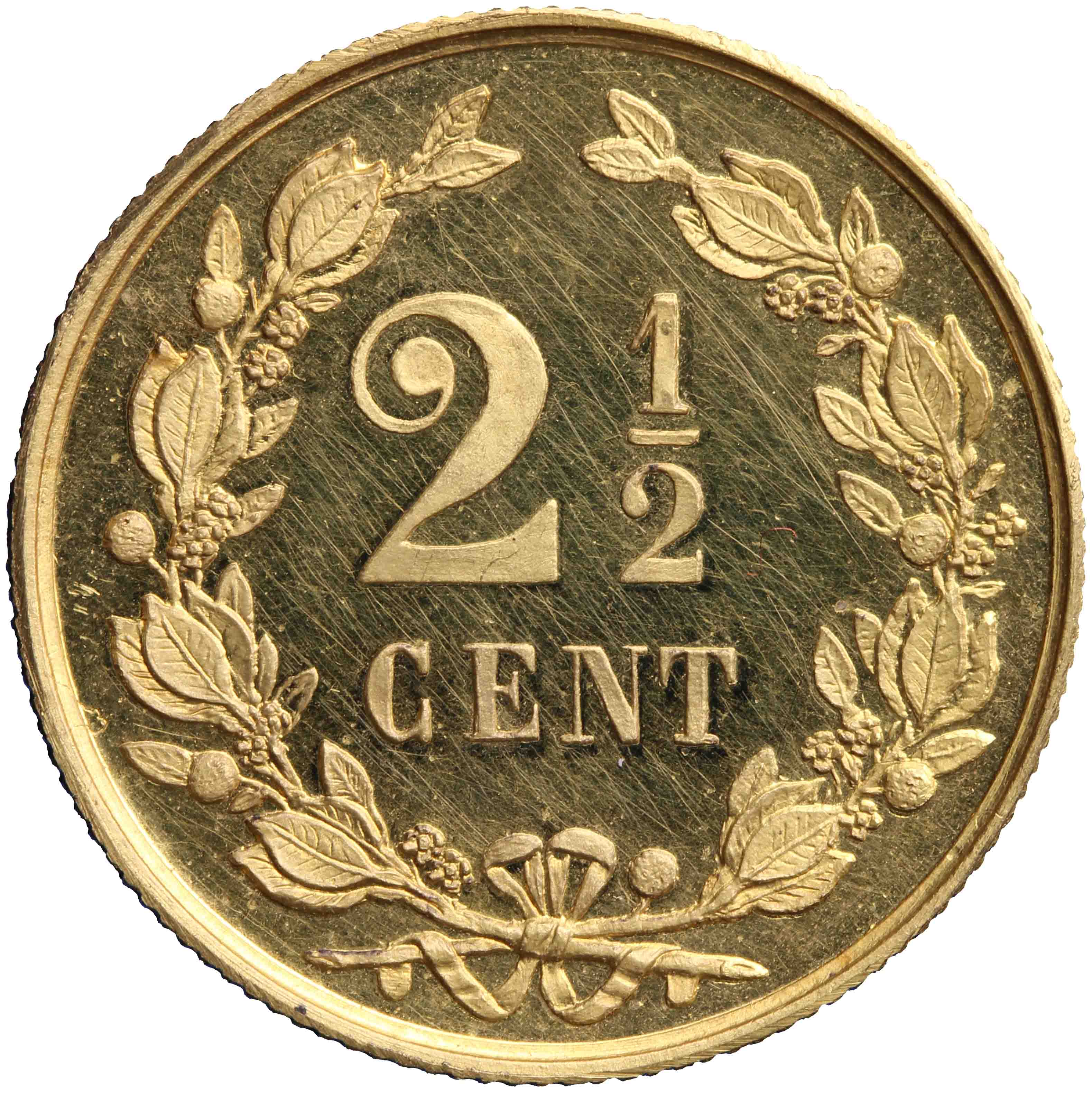 Afbeelding van de keerzijde. tweeënhalve cent. Inventarisnummer:1933-0166
