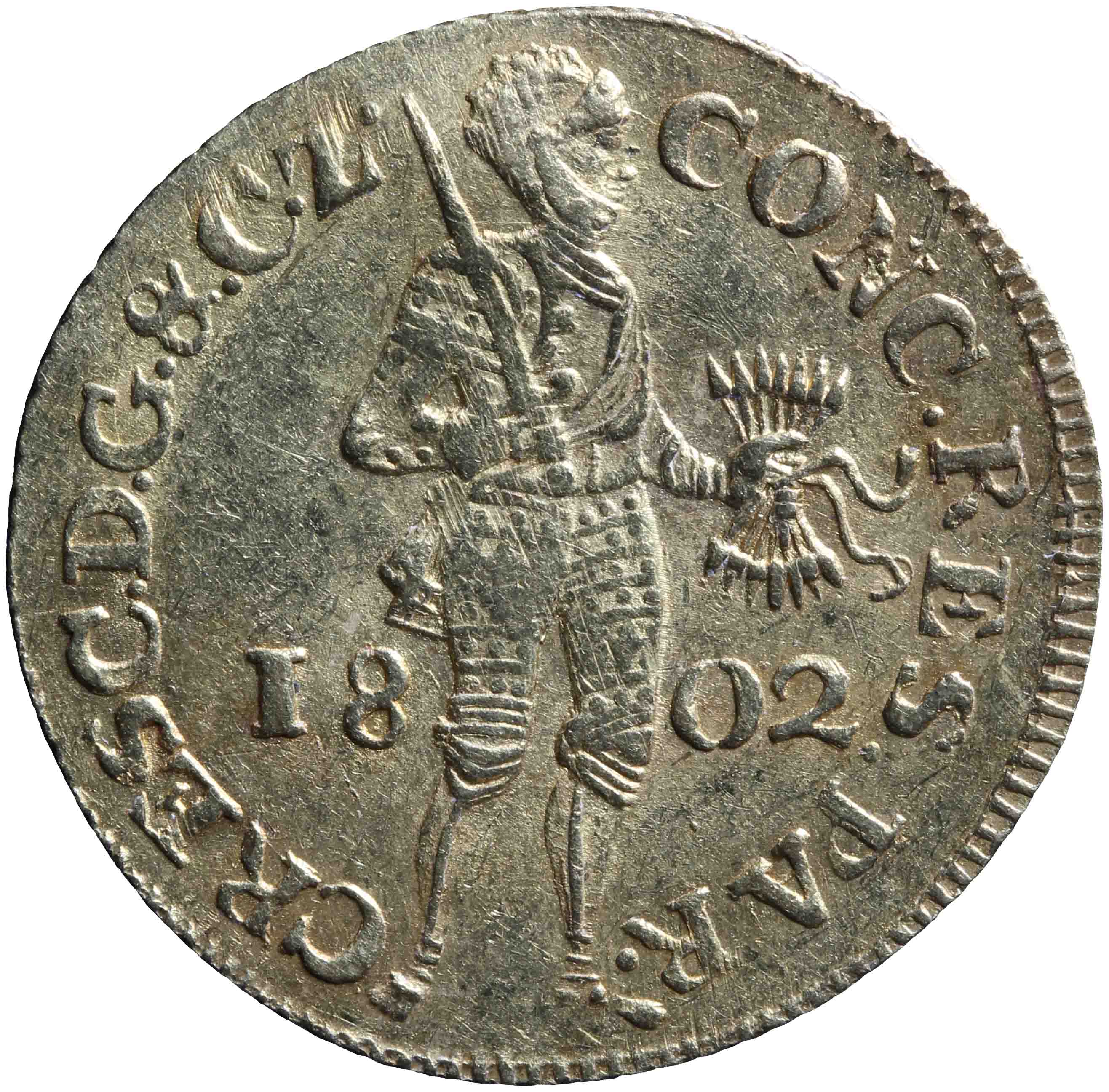 Afbeelding van de voorzijde. gouden dukaat. Inventarisnummer:1951-0059