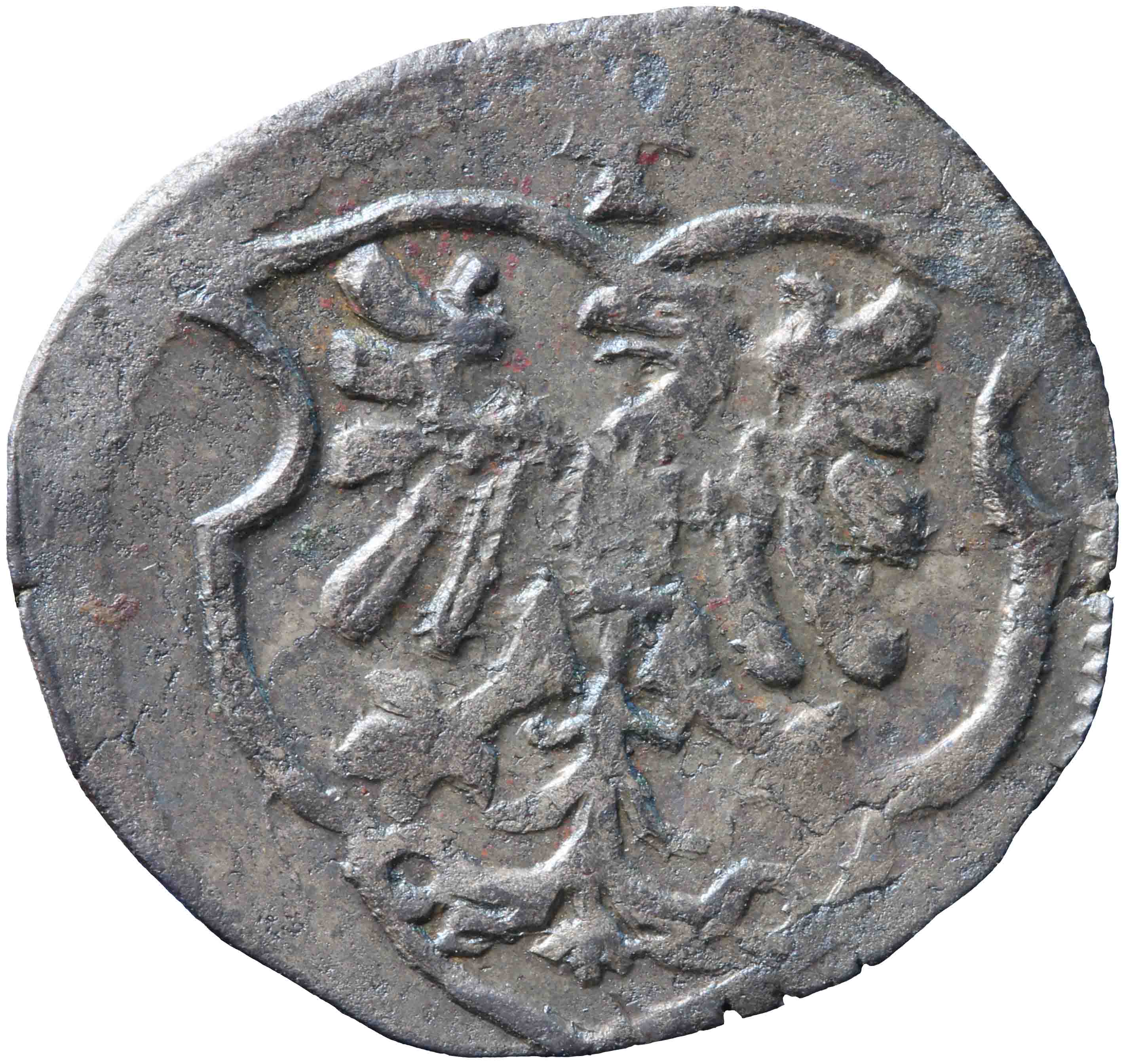 Afbeelding van de voorzijde. dubbele mijt ; korte. Inventarisnummer:1951-0069