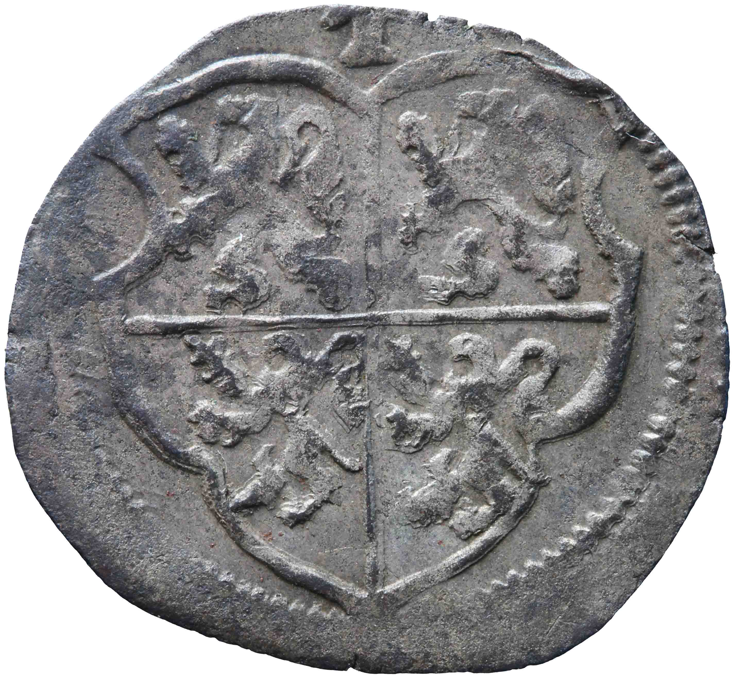 Afbeelding van de keerzijde. dubbele mijt ; korte. Inventarisnummer:1951-0069