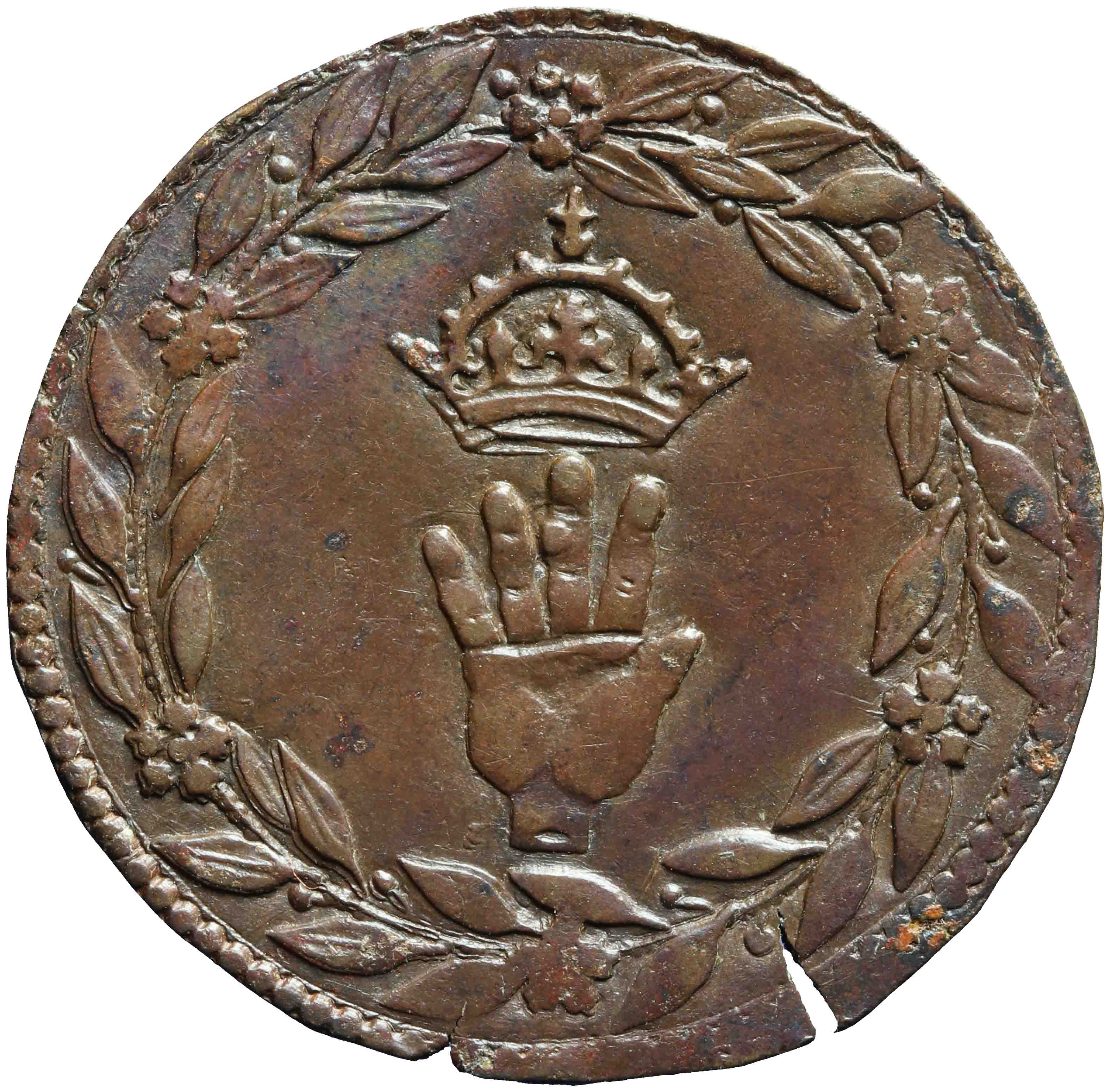 Afbeelding van de voorzijde. rekenpenning. Inventarisnummer:1951-0161
