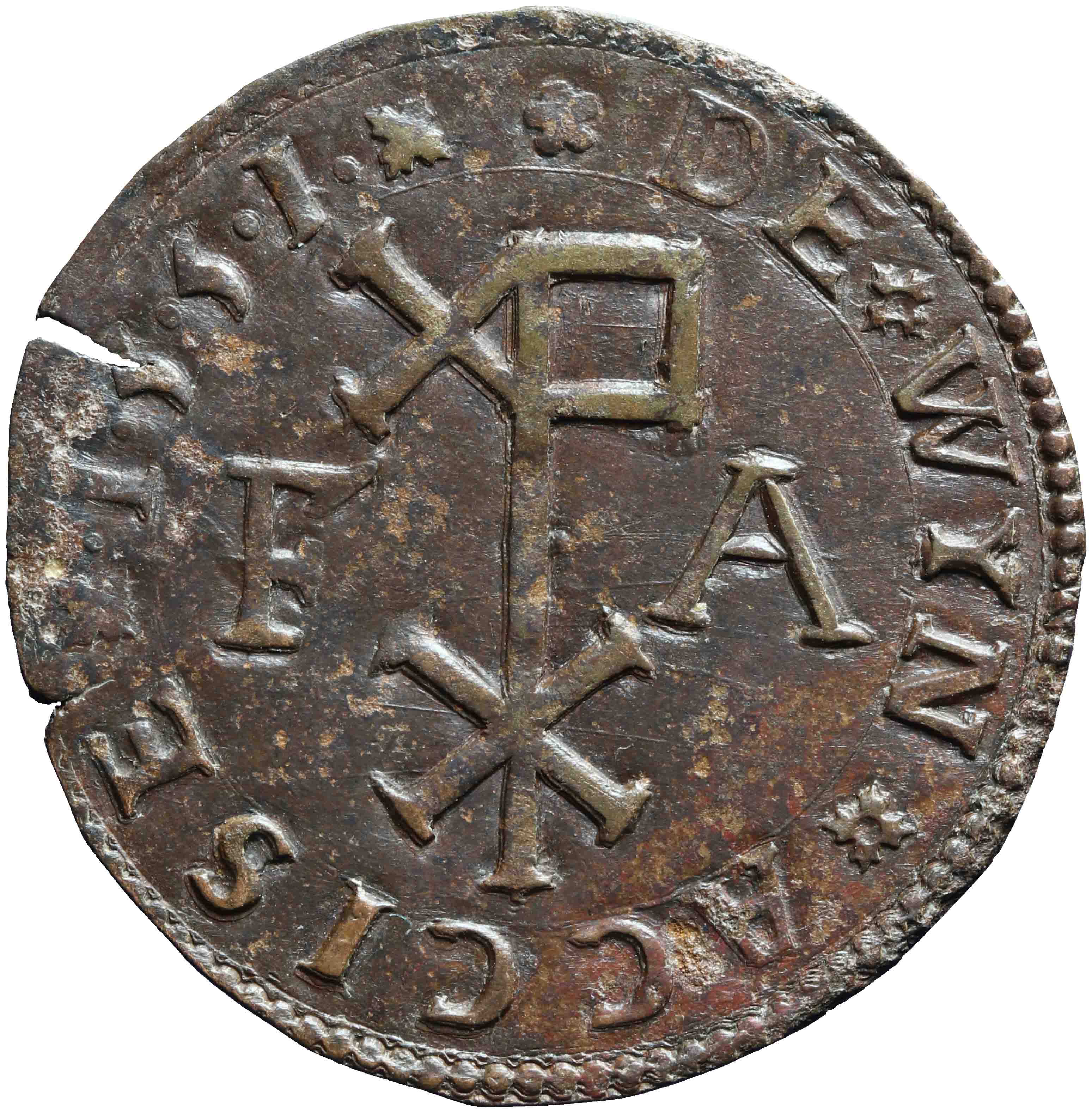 Afbeelding van de keerzijde. rekenpenning. Inventarisnummer:1951-0161