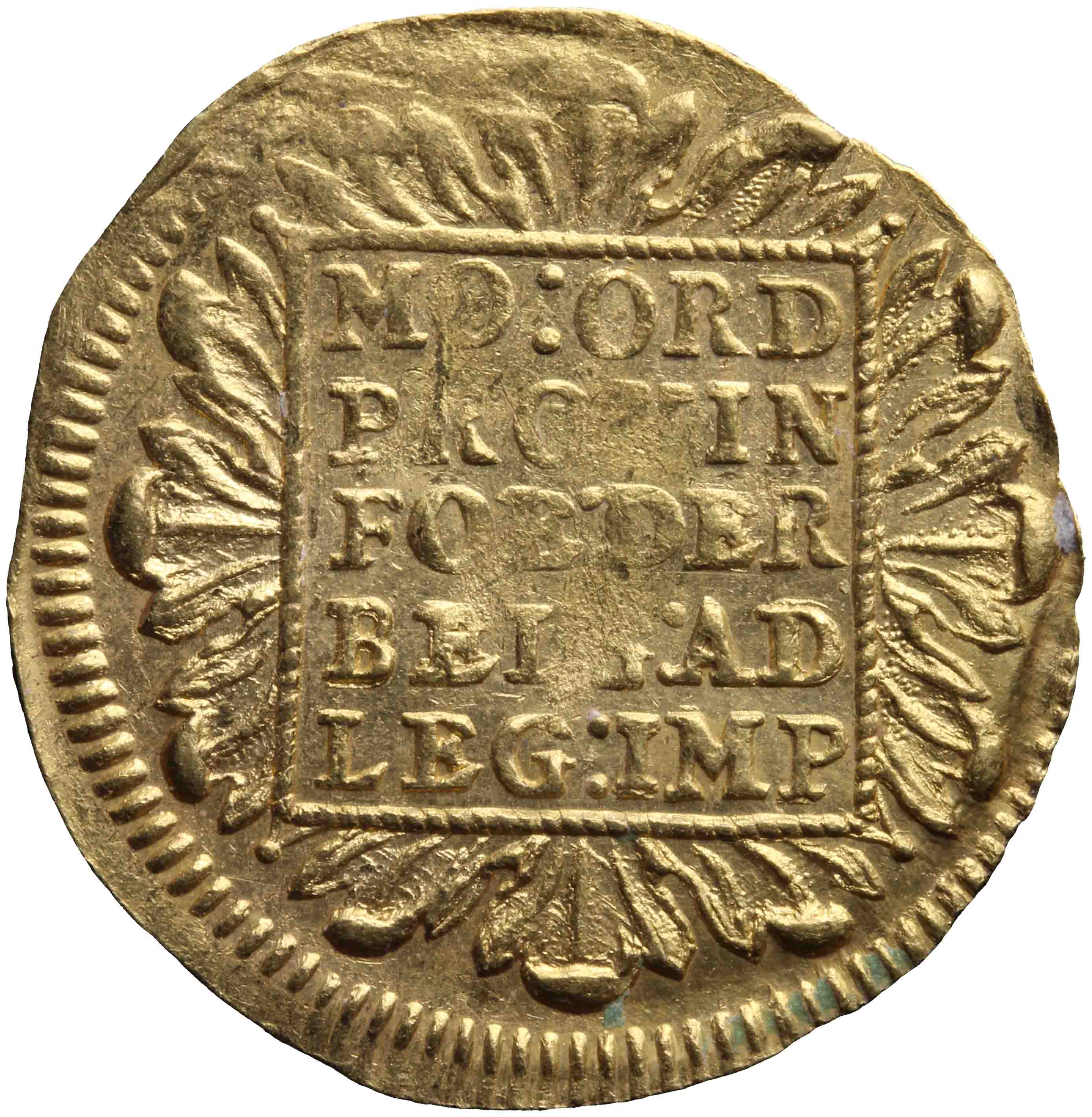 Afbeelding van de keerzijde. gouden dukaat. Inventarisnummer:1952-0081