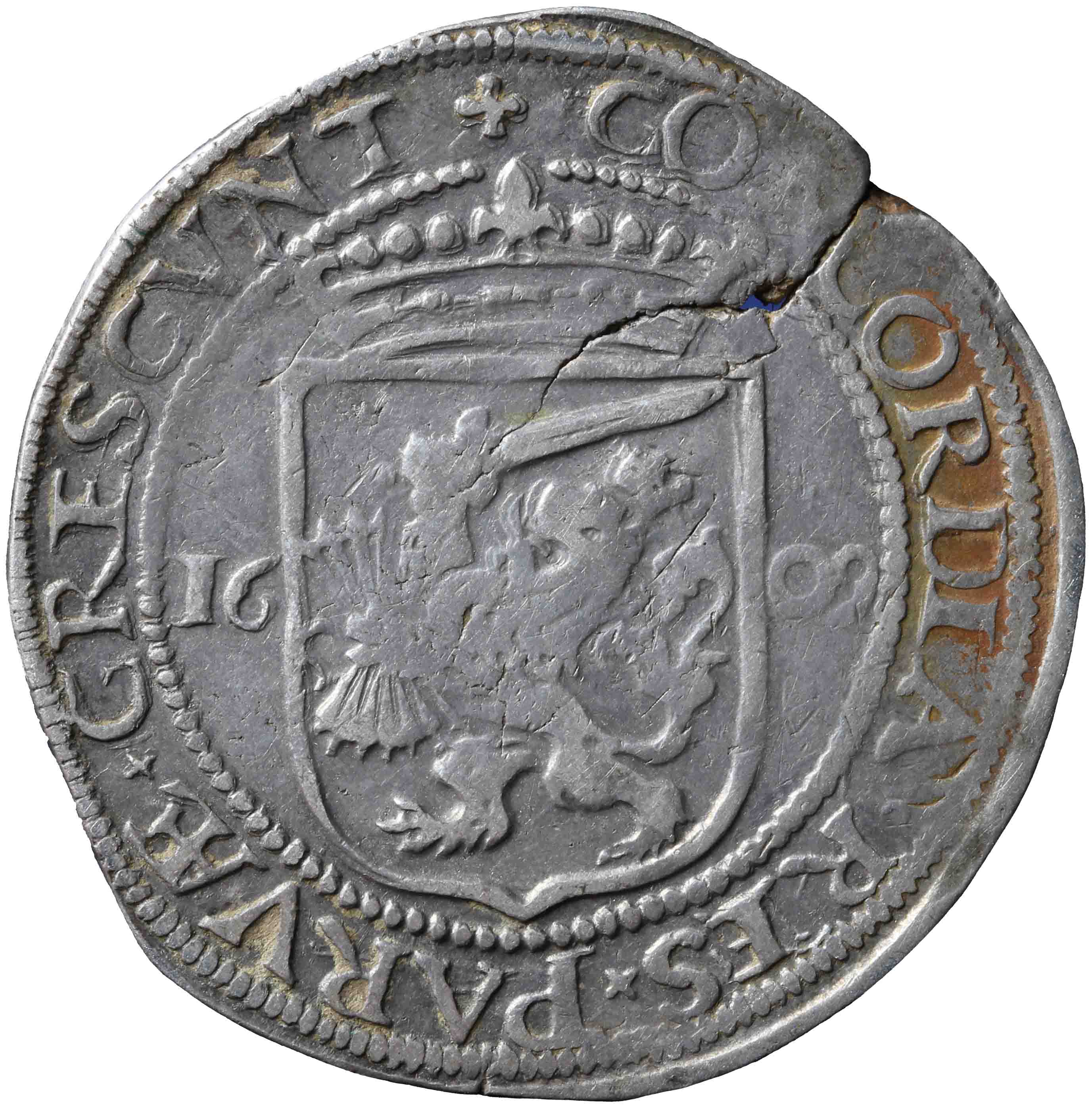 Image of the reverse. halve Nederlandse rijksdaalder. Inventory number:1953-0026