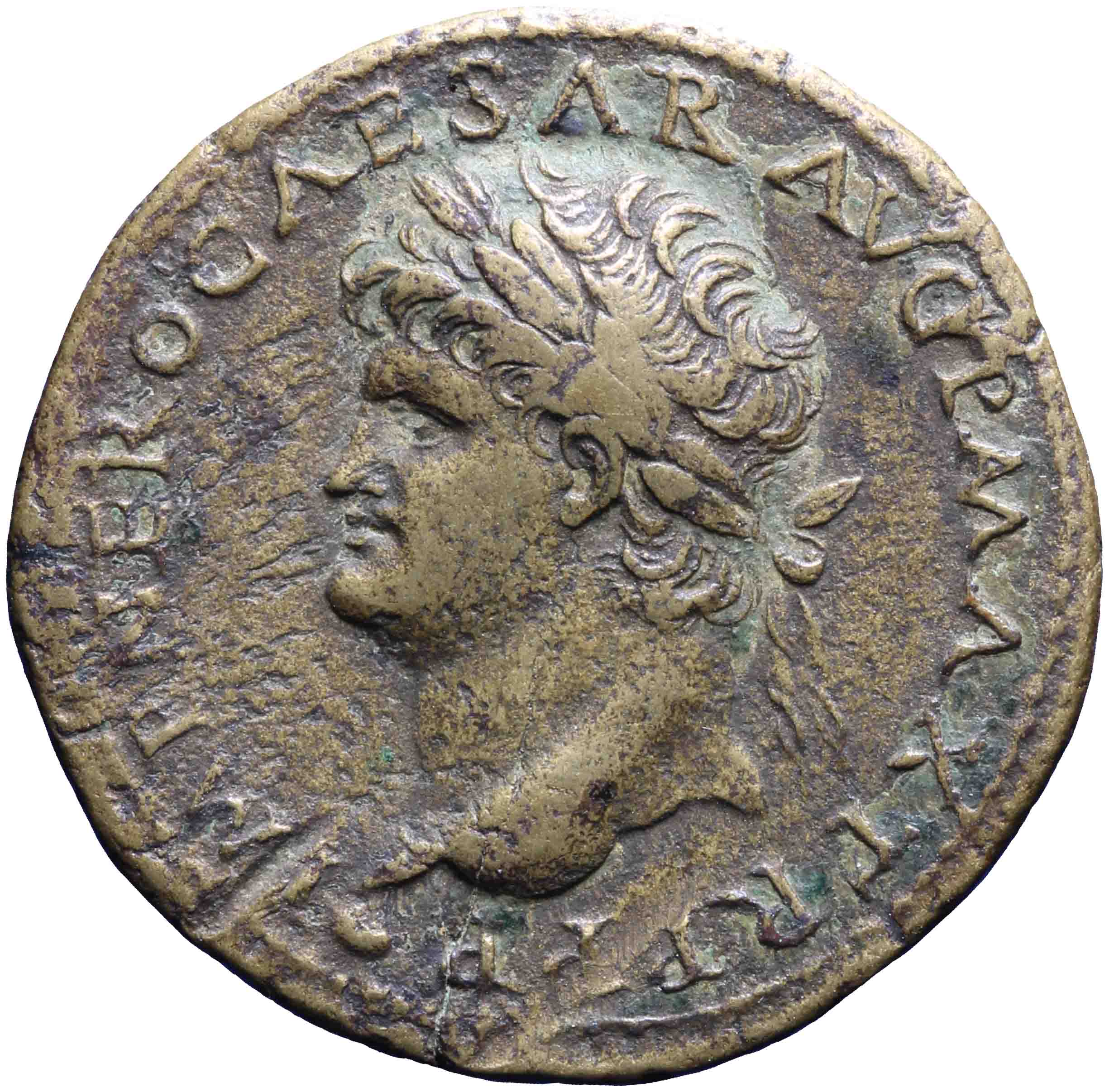 Afbeelding van de voorzijde. dupondius. Inventarisnummer:1953-0082
