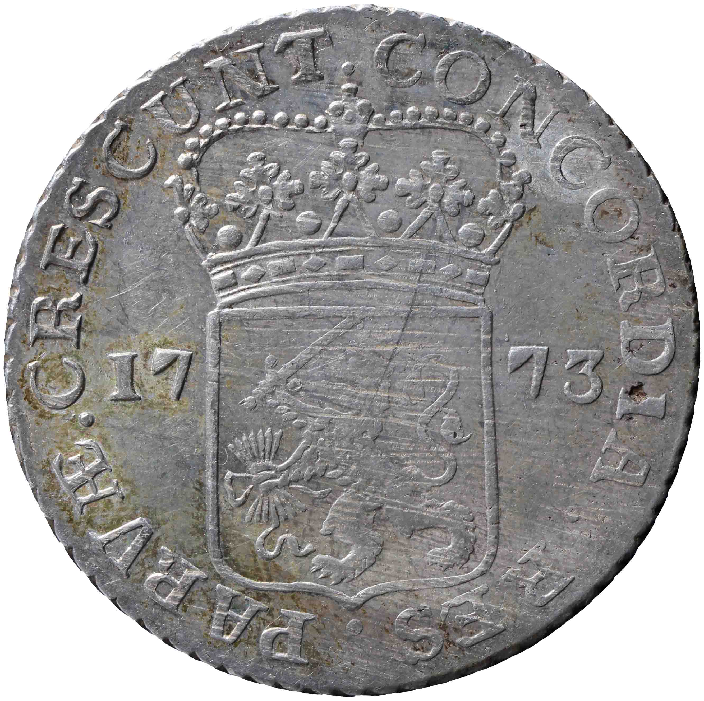 Afbeelding van de keerzijde. zilveren dukaat. Inventarisnummer:1956-0083