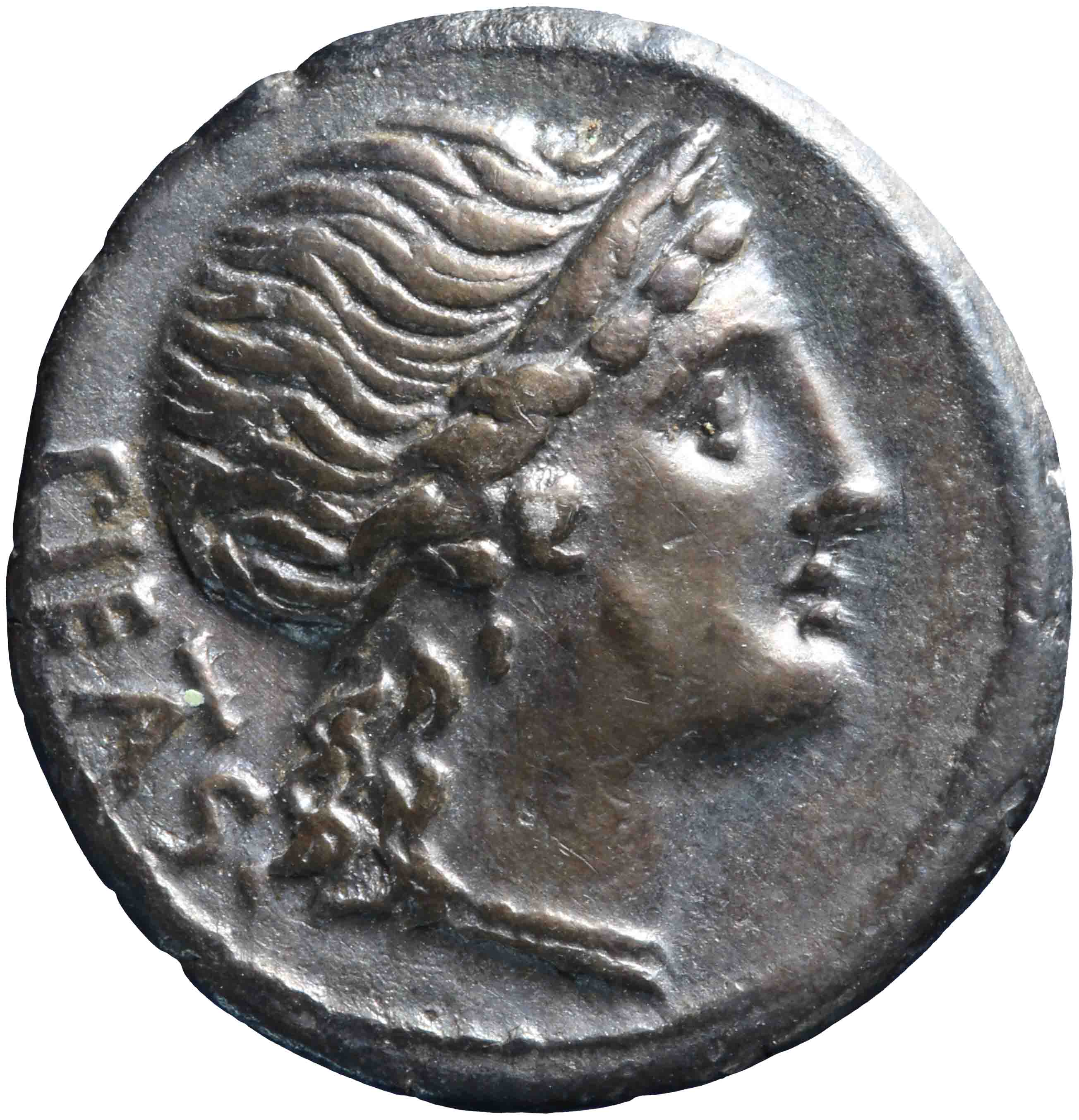 Afbeelding van de voorzijde. denarius. Inventarisnummer:1956-0522