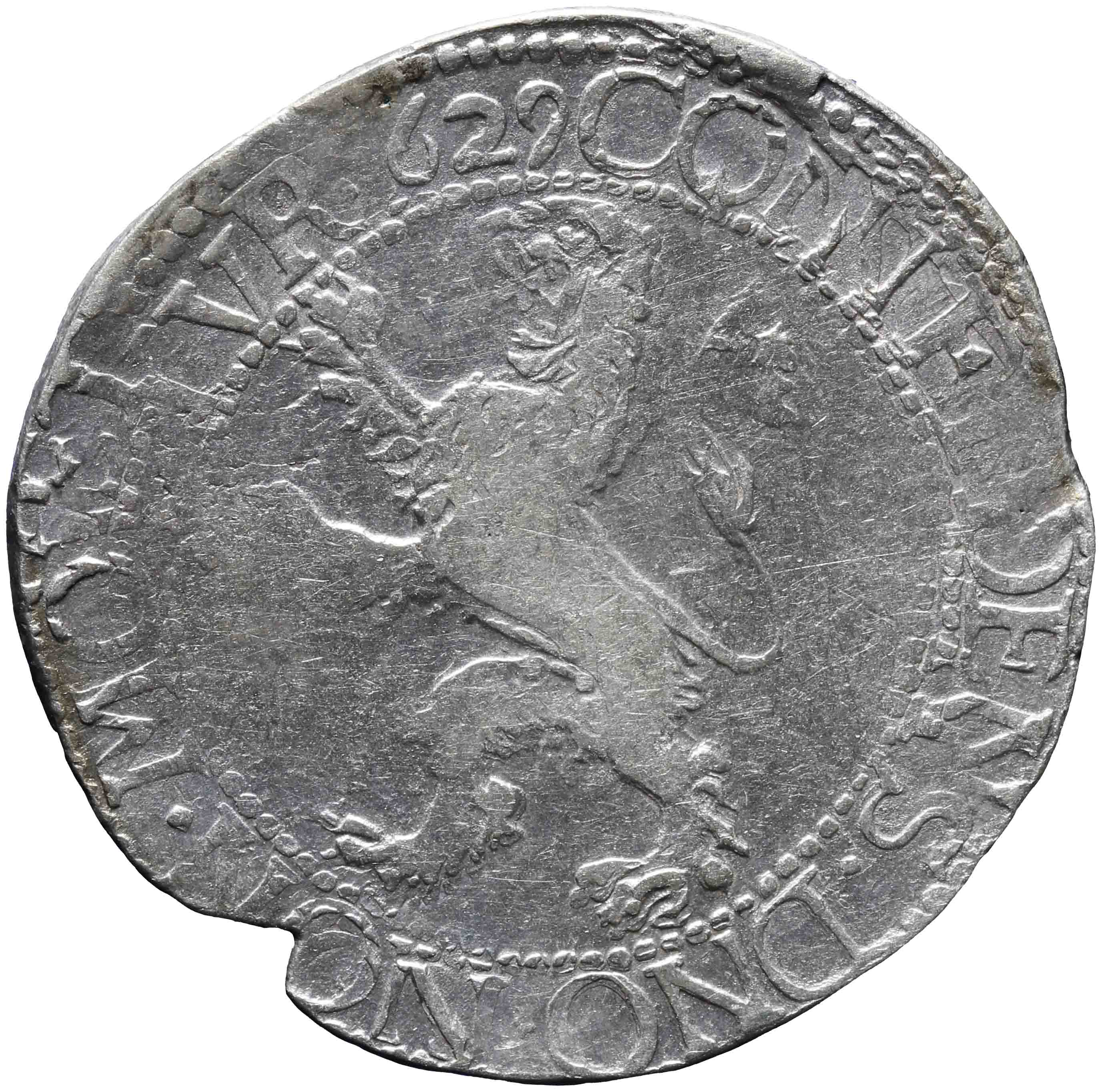 Afbeelding van de keerzijde. leeuwendaalder op Generaliteitsmuntvoet. Inventarisnummer:1959-0054
