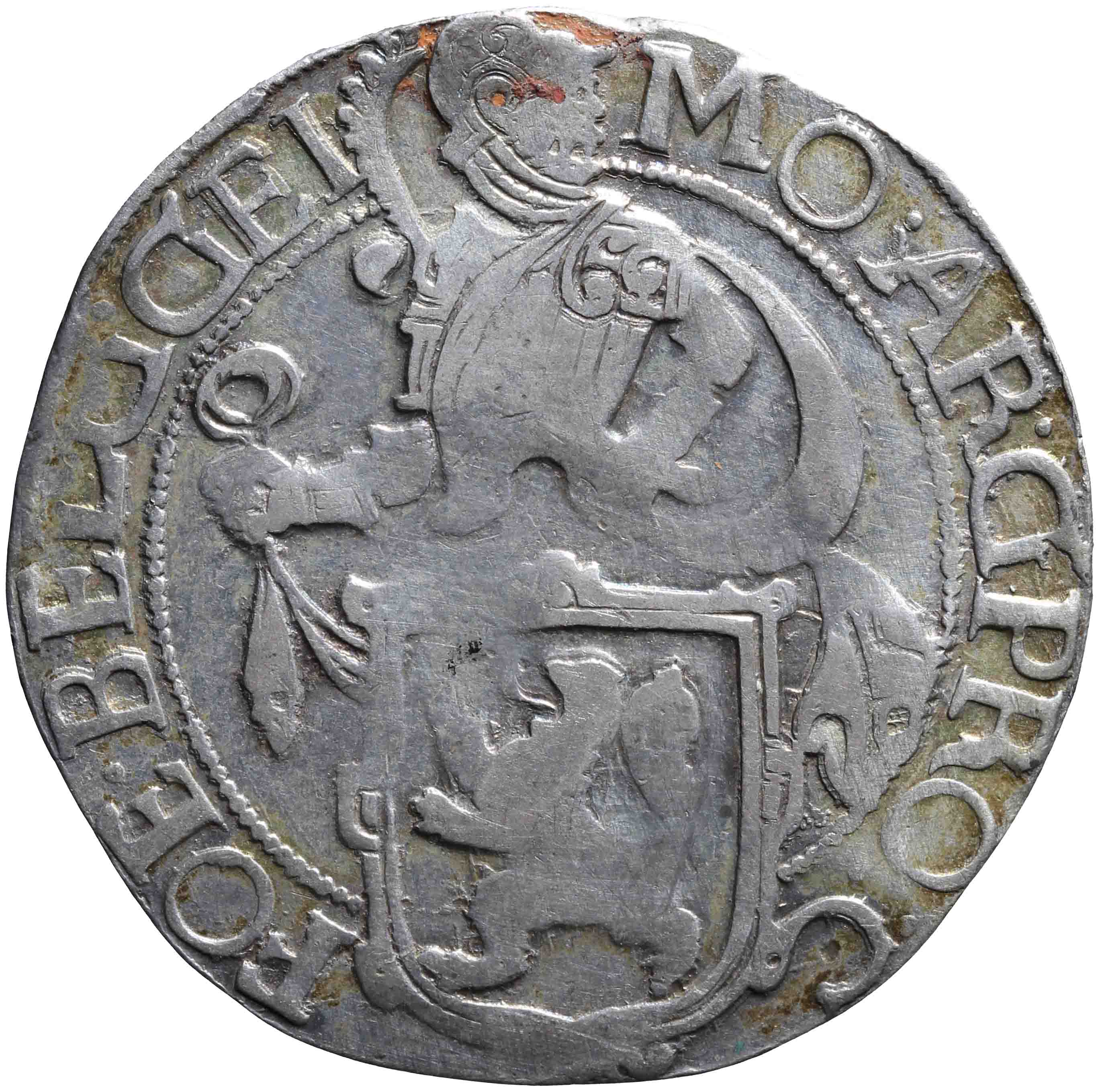 Afbeelding van de voorzijde. leeuwendaalder op Generaliteitsmuntvoet. Inventarisnummer:1959-0059
