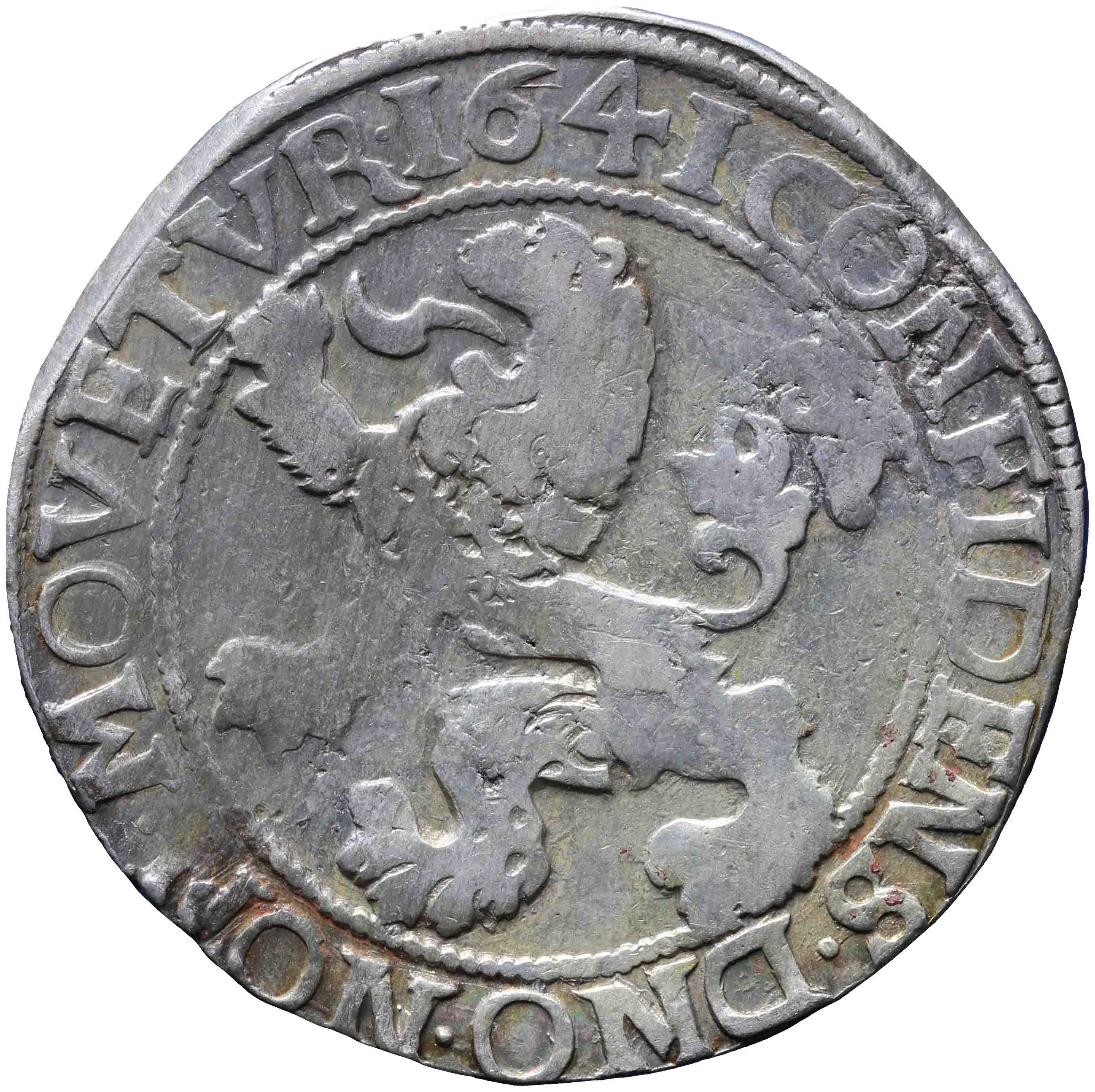 Afbeelding van de keerzijde. leeuwendaalder op Generaliteitsmuntvoet. Inventarisnummer:1959-0059