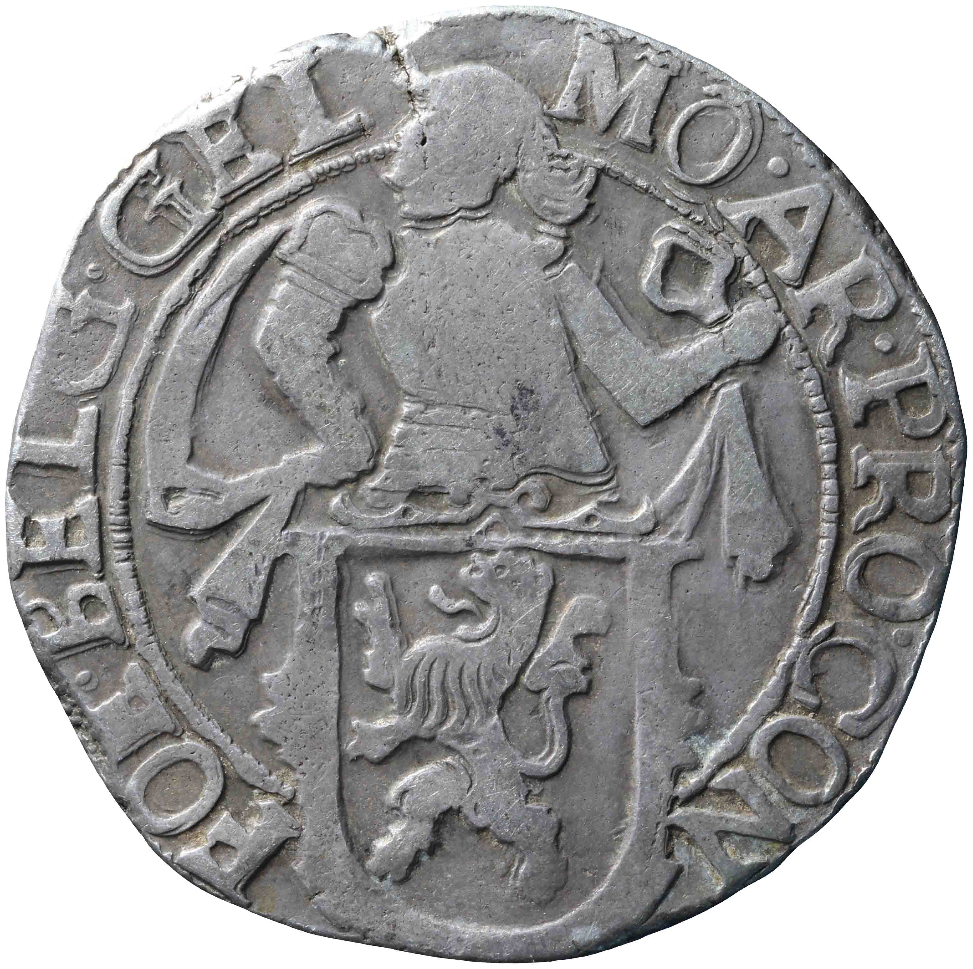 Afbeelding van de voorzijde. leeuwendaalder op Generaliteitsmuntvoet. Inventarisnummer:1966-0093
