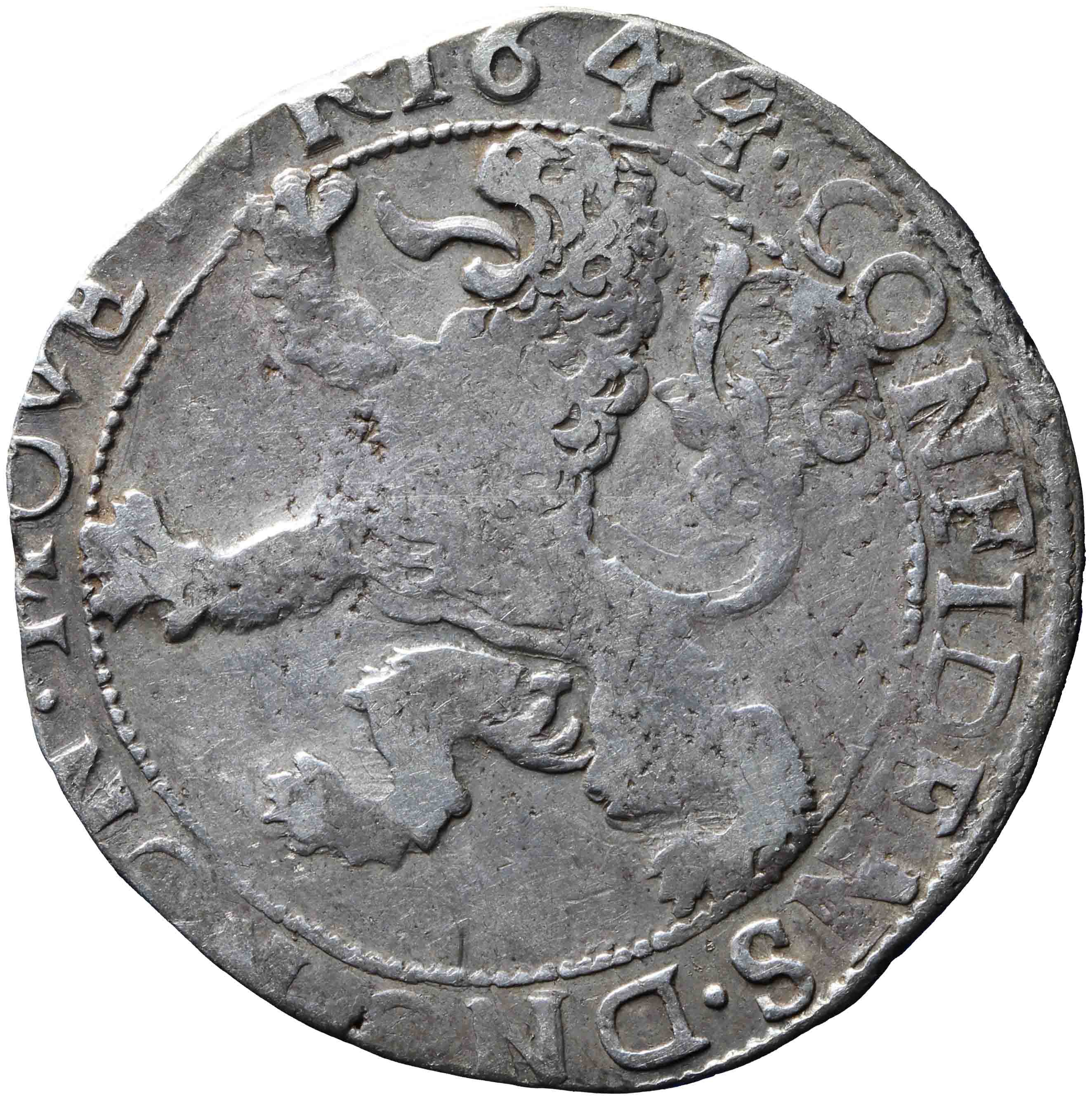 Afbeelding van de keerzijde. halve leeuwendaalder. Inventarisnummer:1967-0039