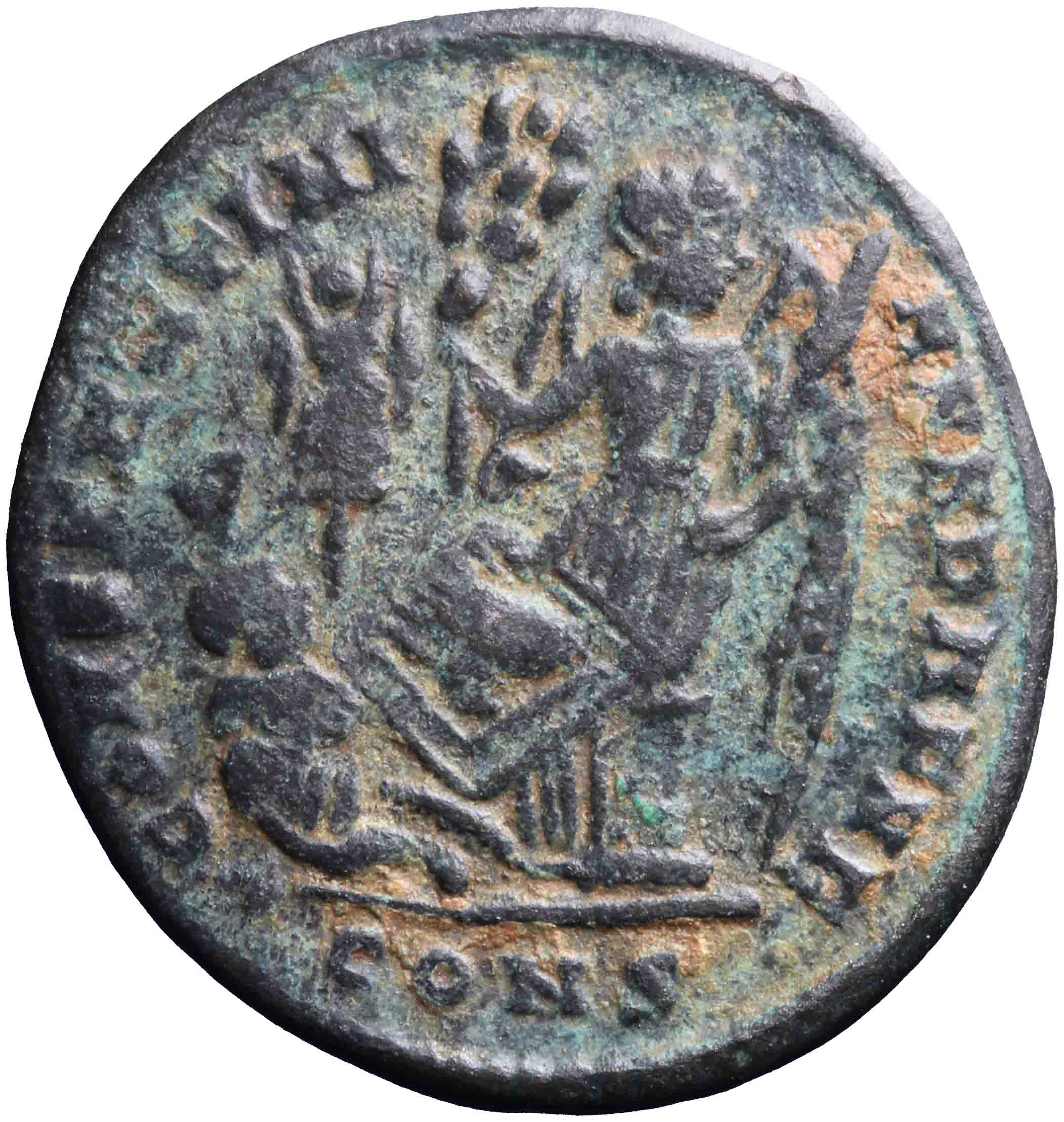 Afbeelding van de keerzijde. nummus. Inventarisnummer:1967-0195