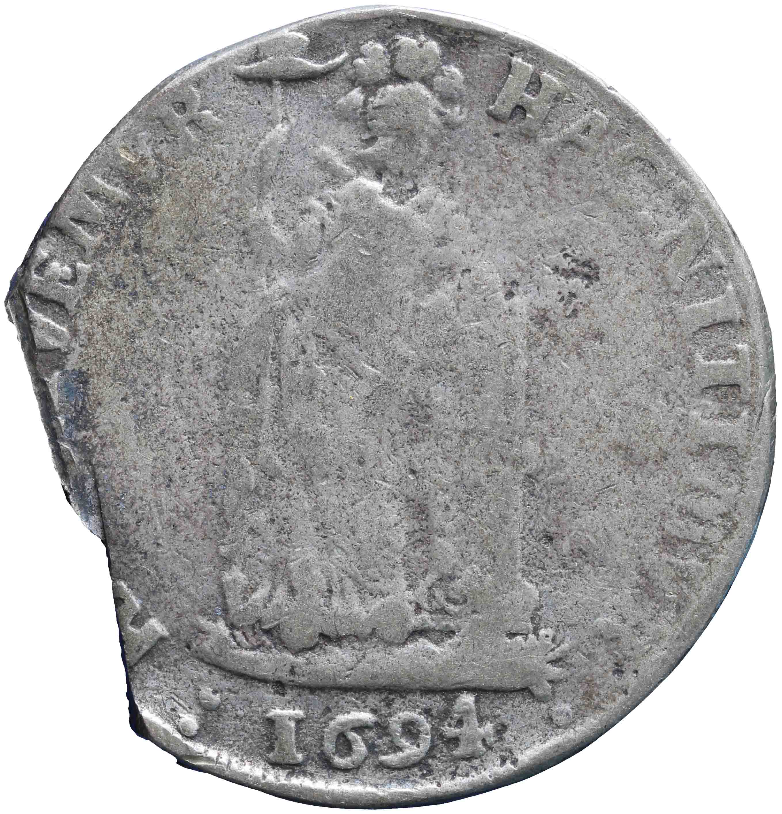Afbeelding van de voorzijde. Generaliteits drie gulden. Inventarisnummer:1967-0663