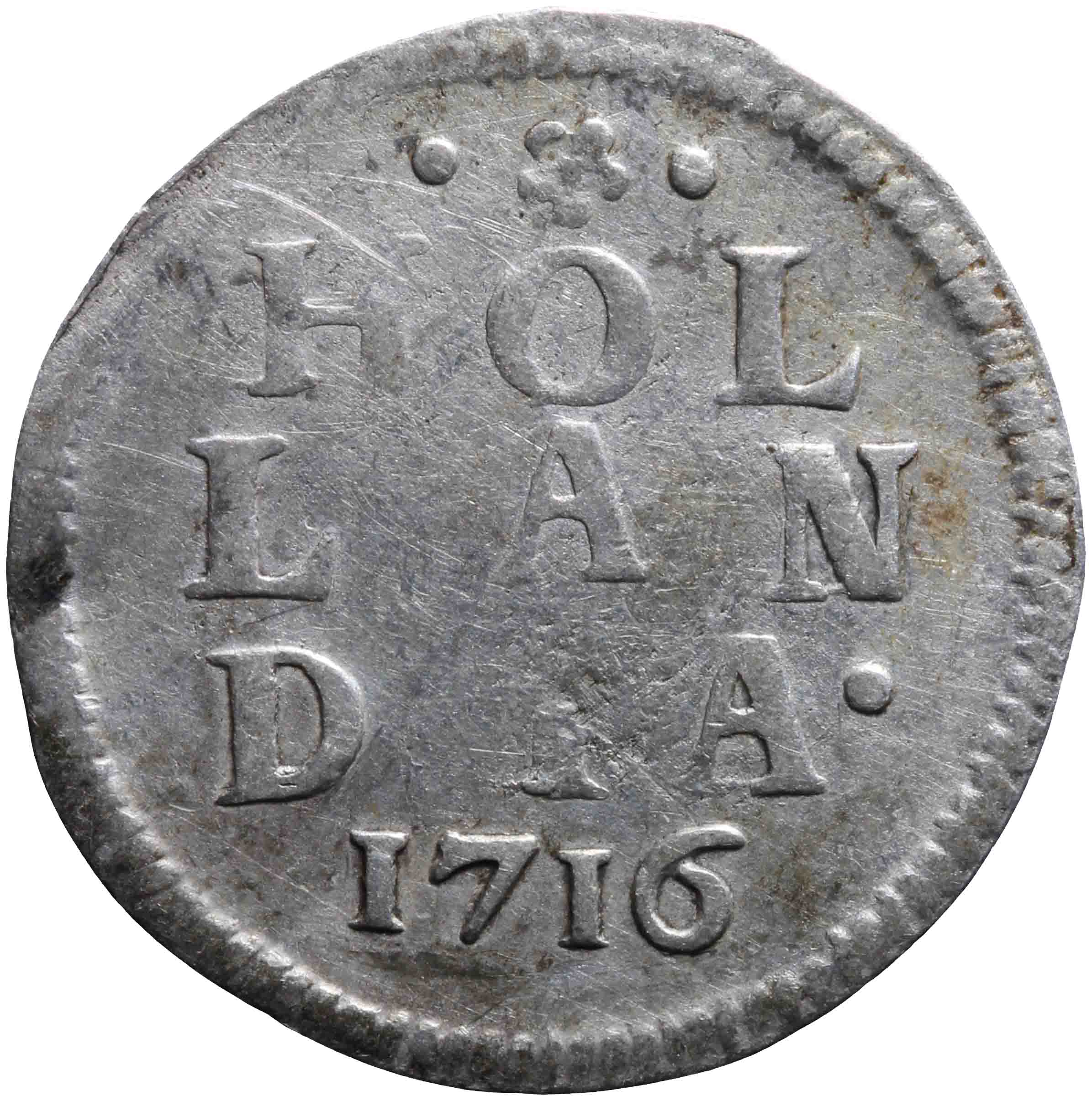 Afbeelding van de keerzijde. dubbele wapenstuiver. Inventarisnummer:1971-0181