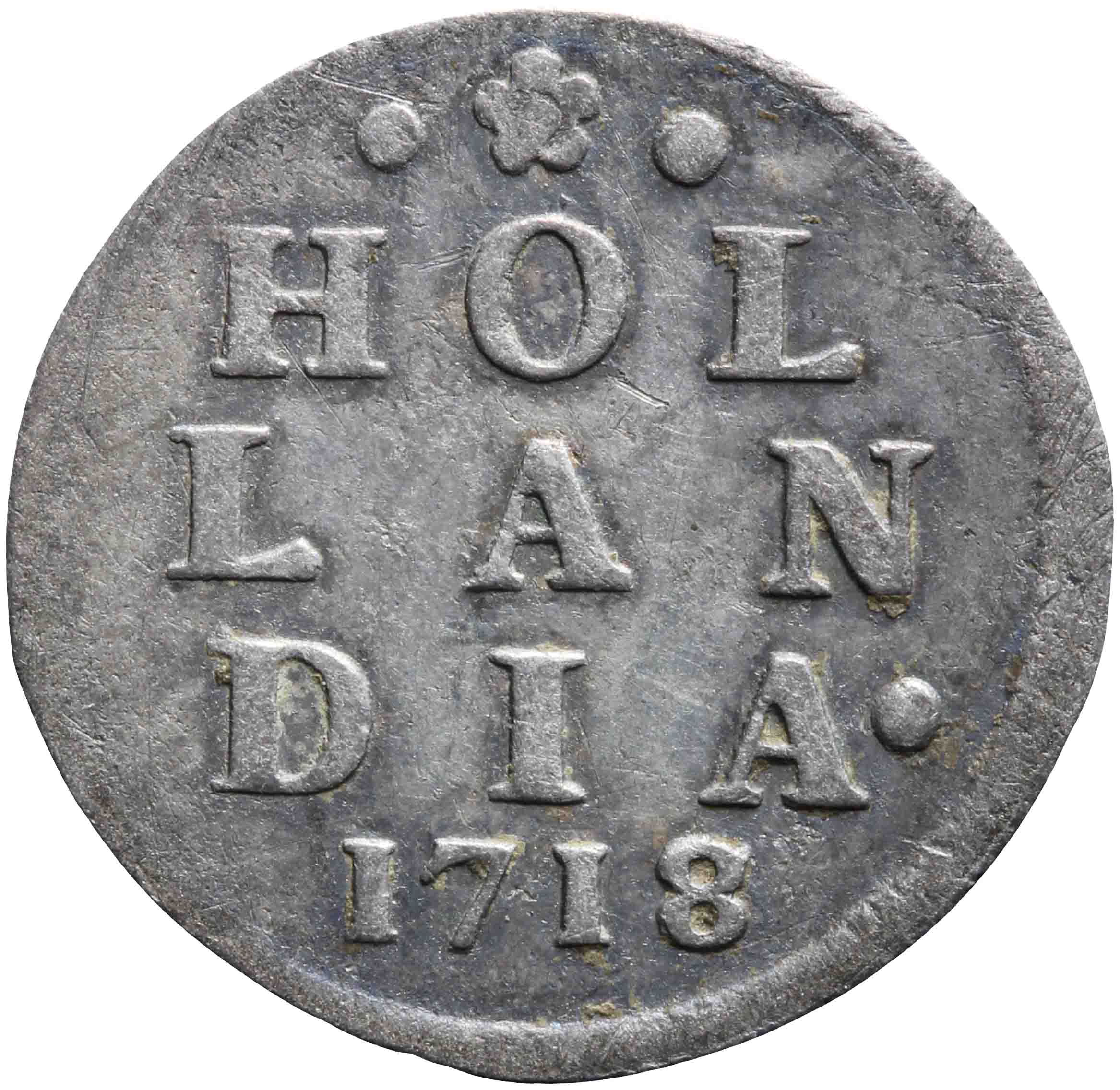 Afbeelding van de keerzijde. dubbele wapenstuiver. Inventarisnummer:1971-0182