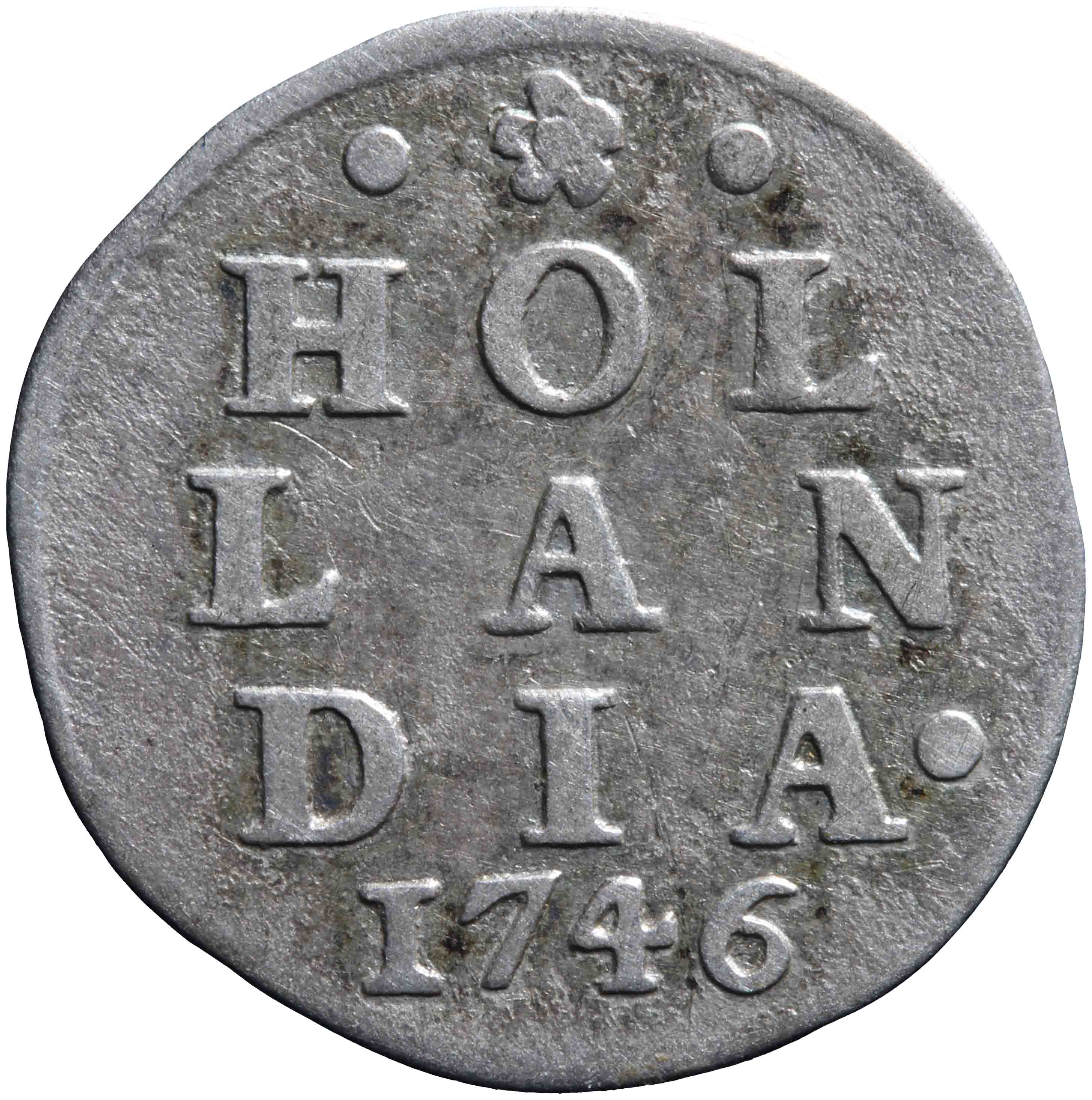Afbeelding van de keerzijde. dubbele wapenstuiver. Inventarisnummer:1971-0184