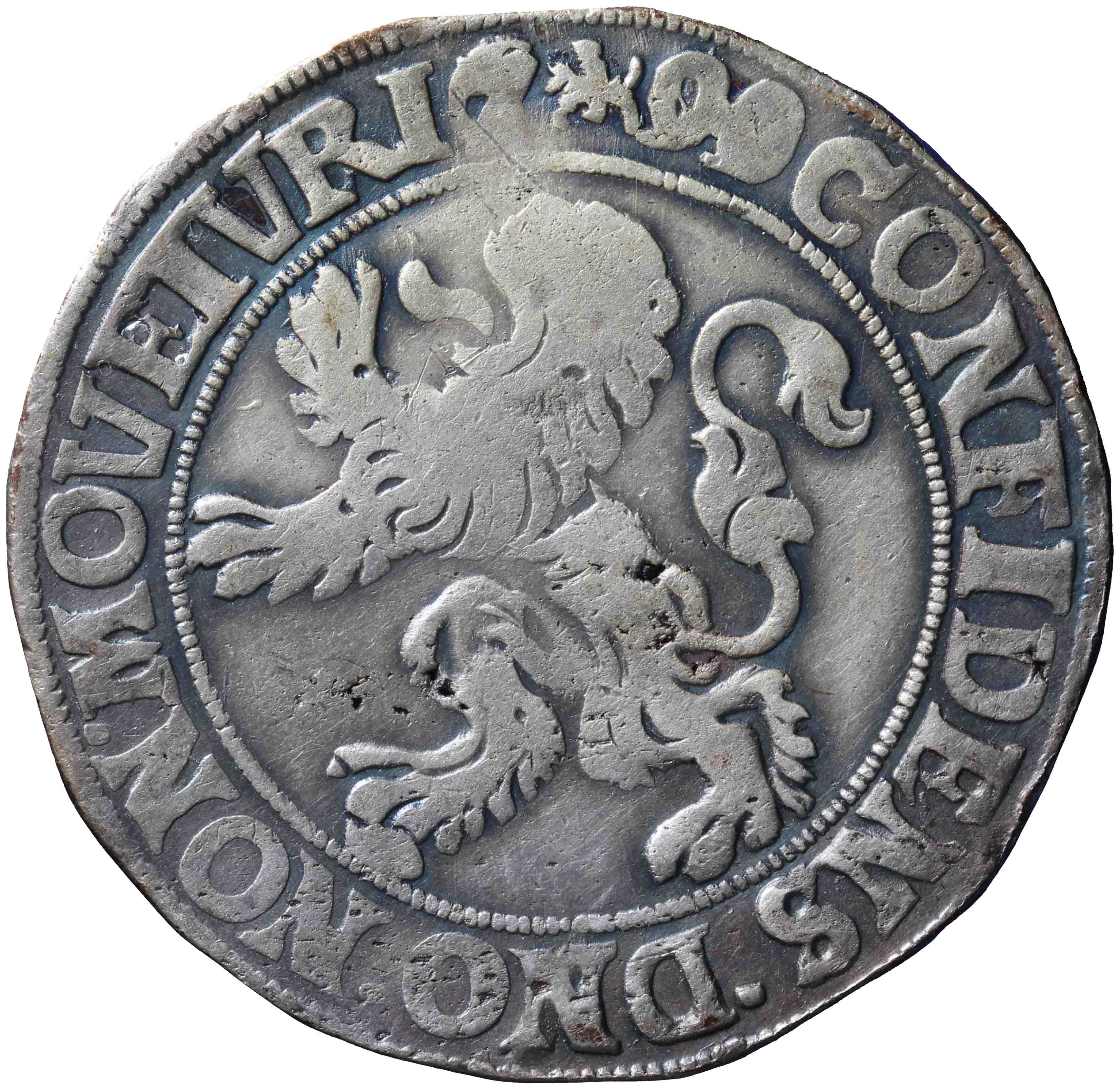 Afbeelding van de keerzijde. leeuwendaalder op Generaliteitsmuntvoet. Inventarisnummer:1971-0418