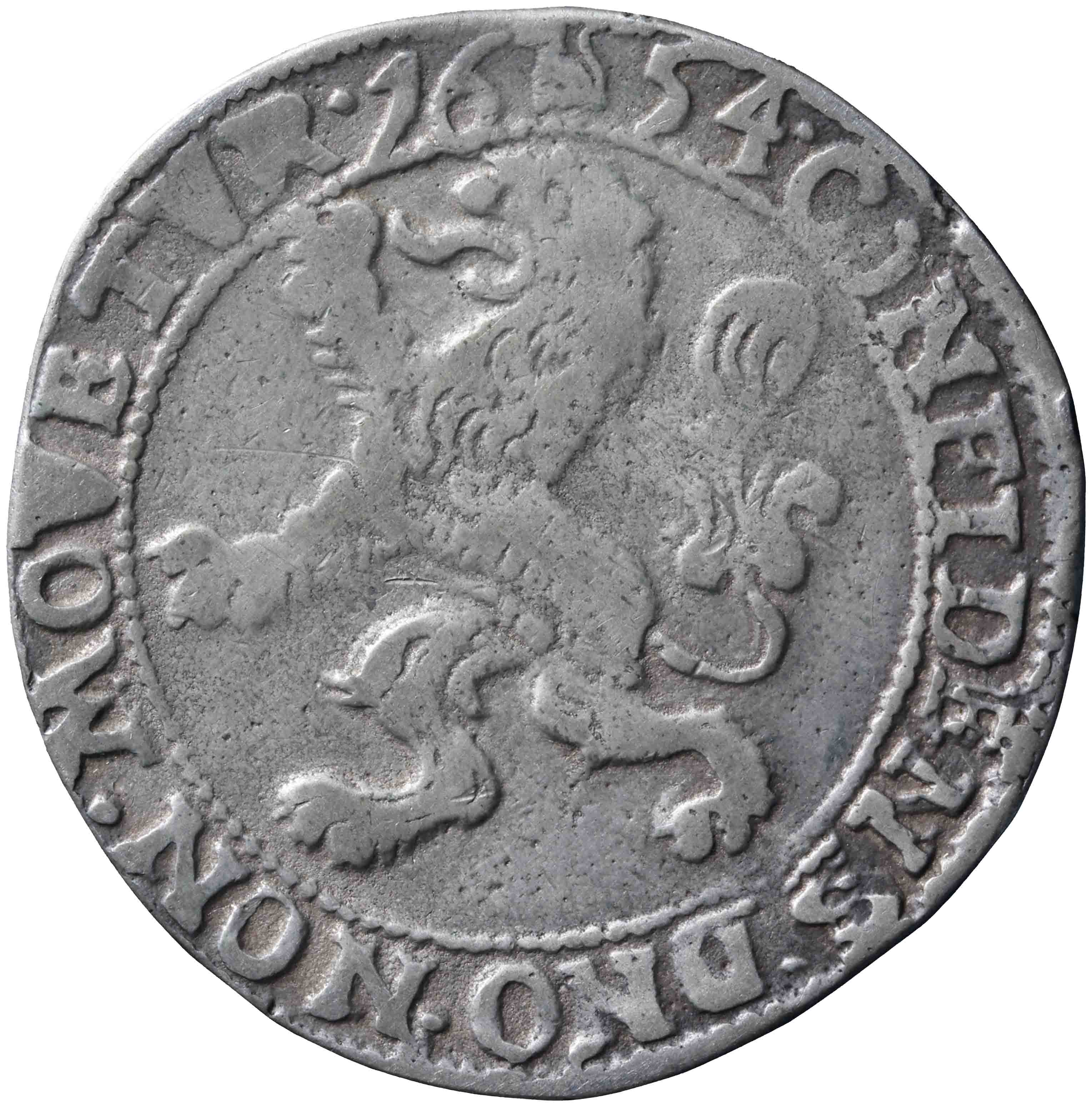 Afbeelding van de keerzijde. leeuwendaalder op Generaliteitsmuntvoet. Inventarisnummer:1972-0533