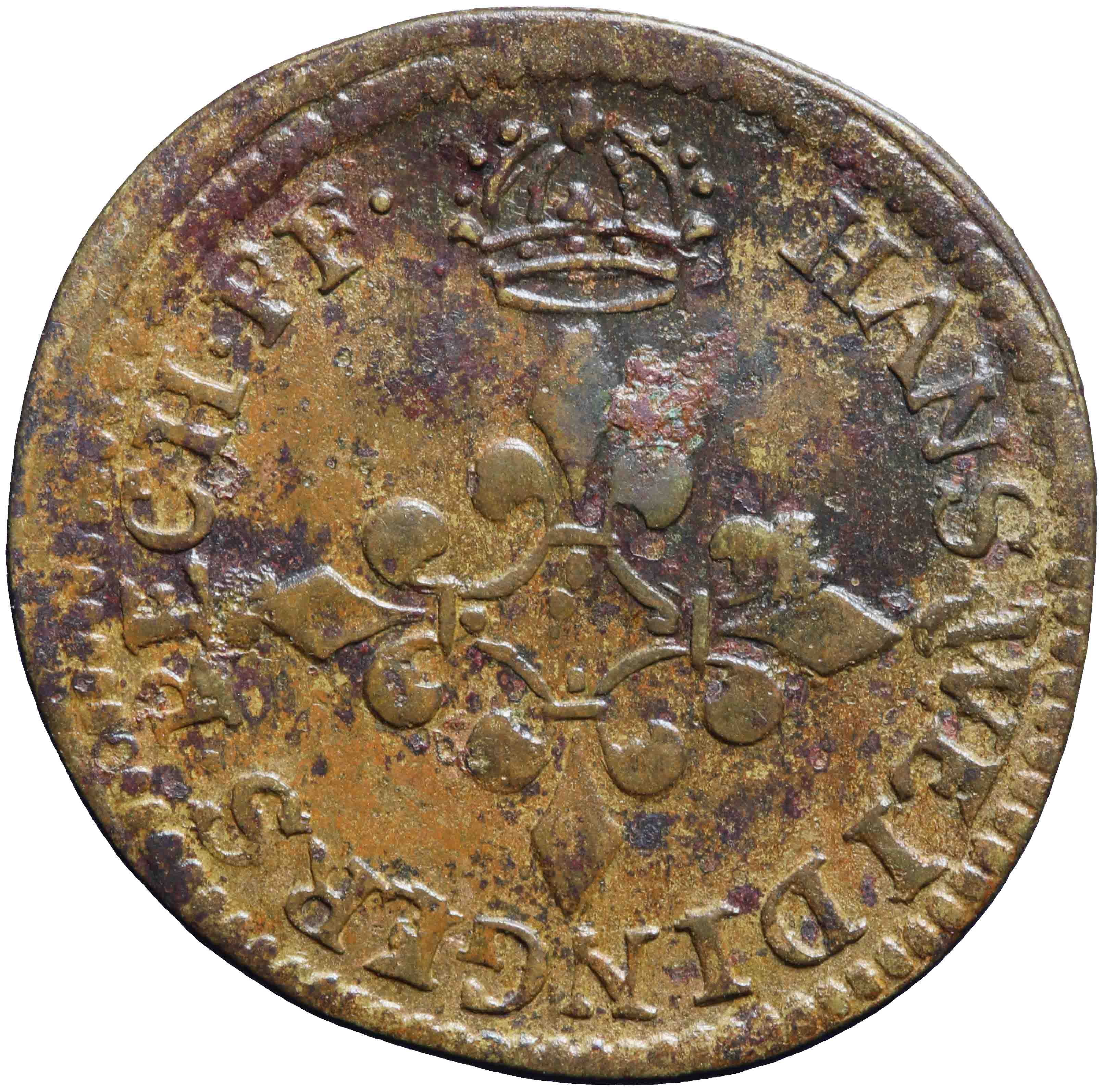 Afbeelding van de keerzijde. rekenpenning. Inventarisnummer:1973-0092