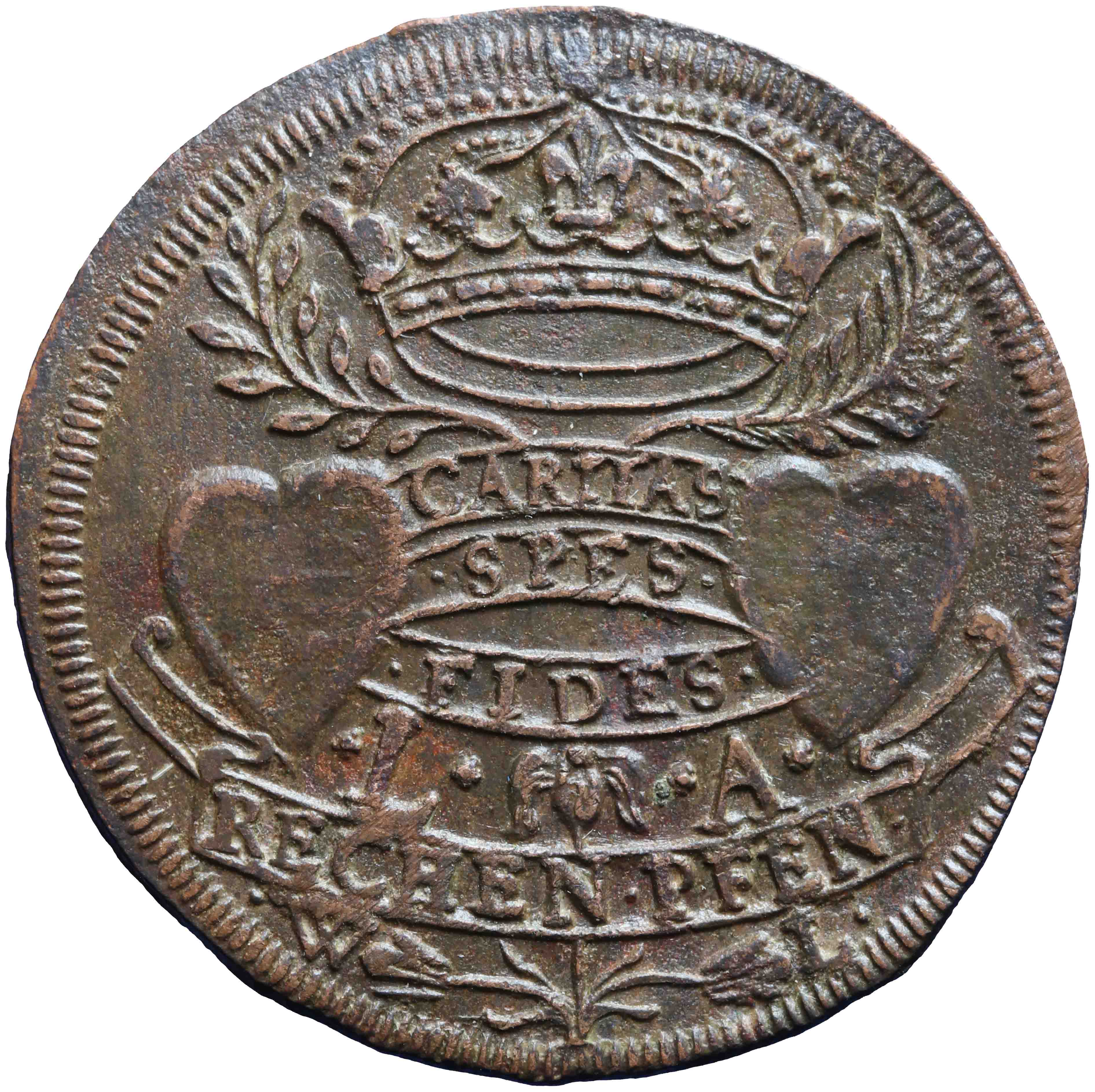 Image of the reverse. rekenpenning. Inventory number:1973-0267