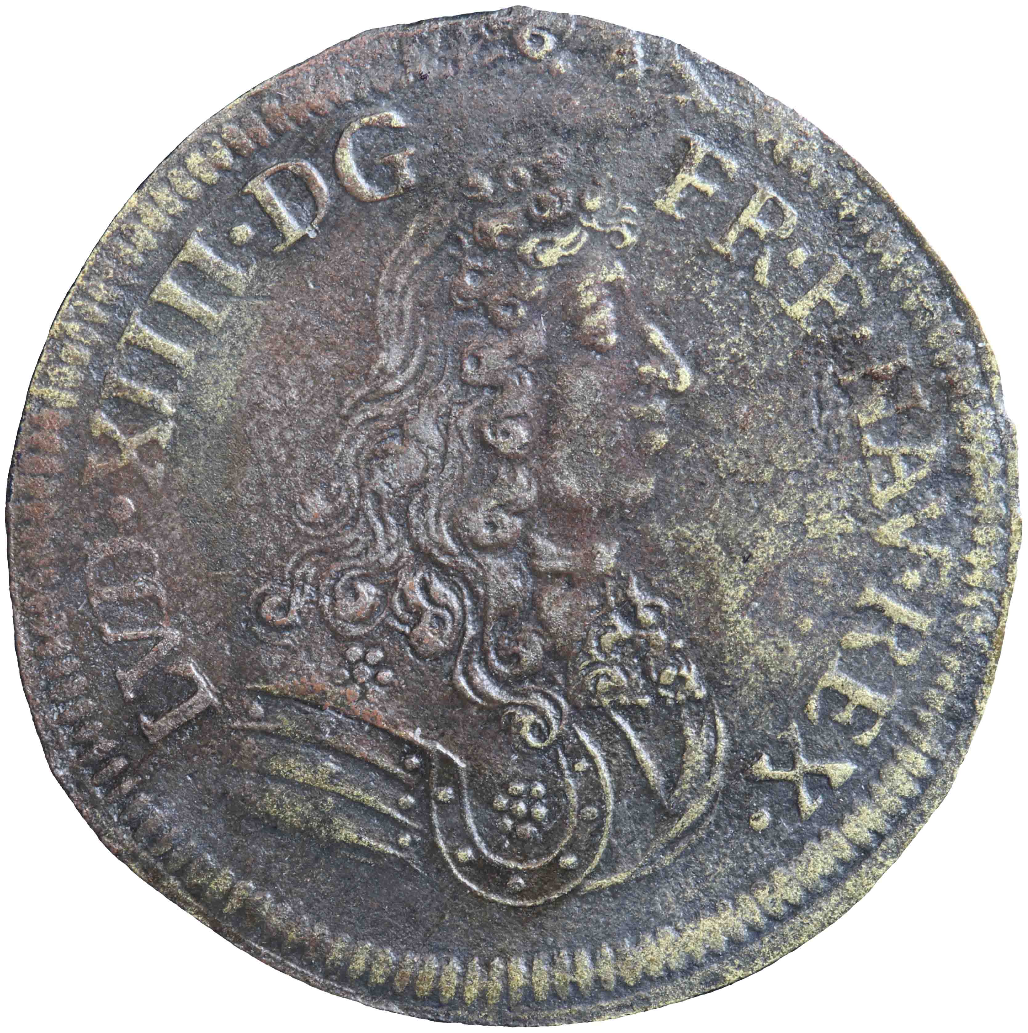 Afbeelding van de voorzijde. rekenpenning. Inventarisnummer:1973-0345