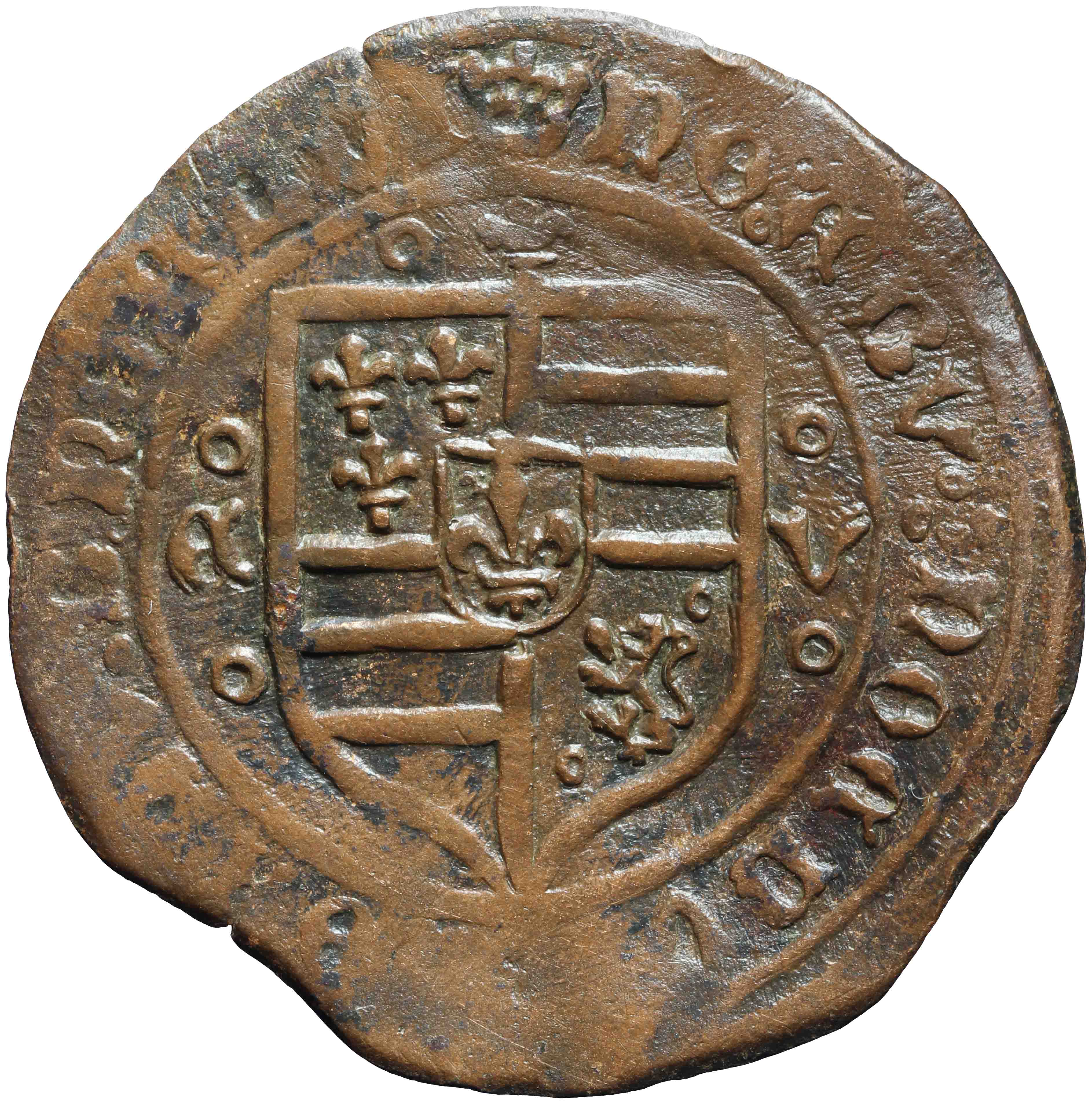 Afbeelding van de keerzijde. rekenpenning. Inventarisnummer:1974-0240