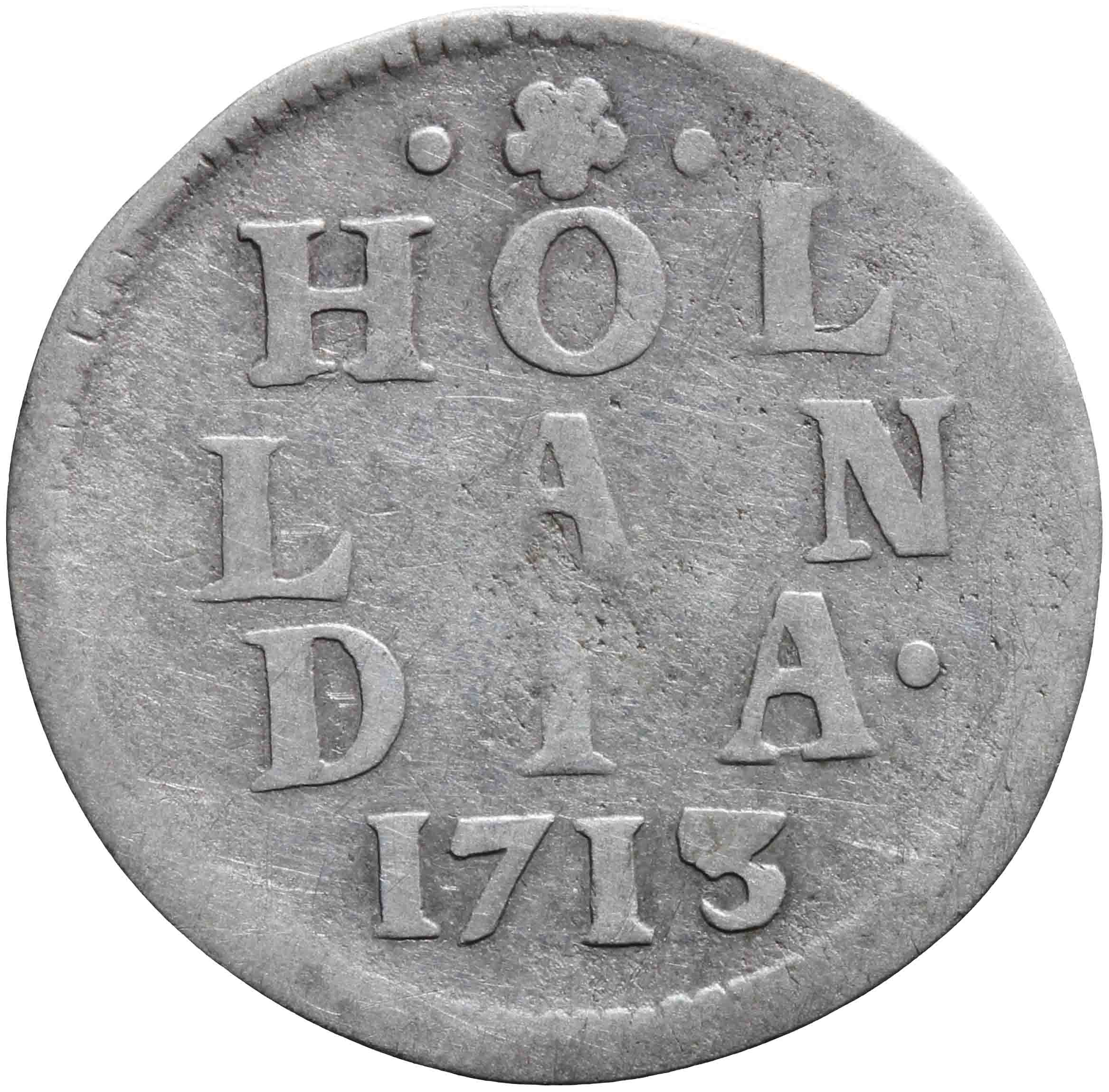 Afbeelding van de keerzijde. dubbele wapenstuiver. Inventarisnummer:1975-0167