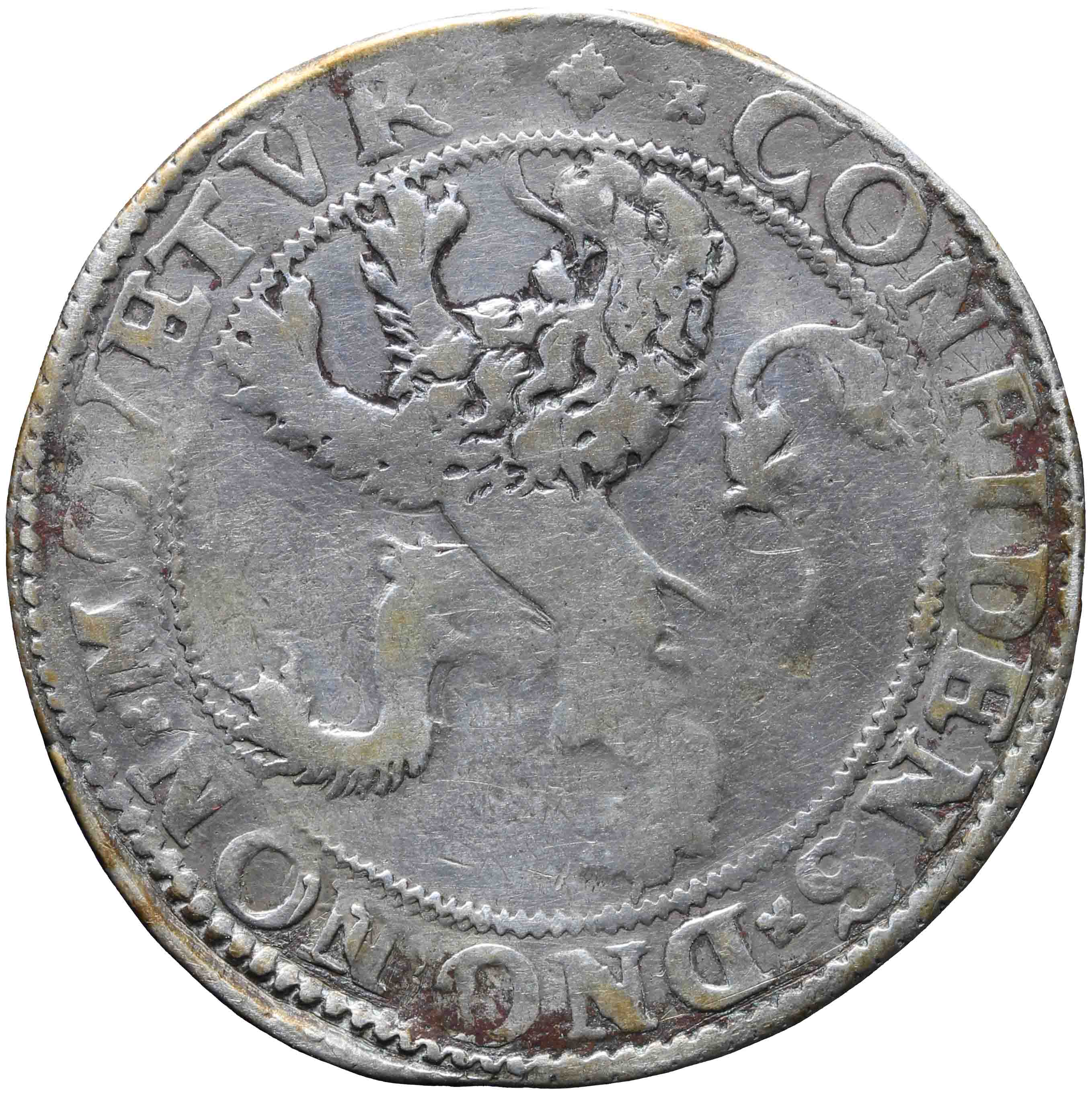 Afbeelding van de keerzijde. leeuwendaalder. Inventarisnummer:1976-0019