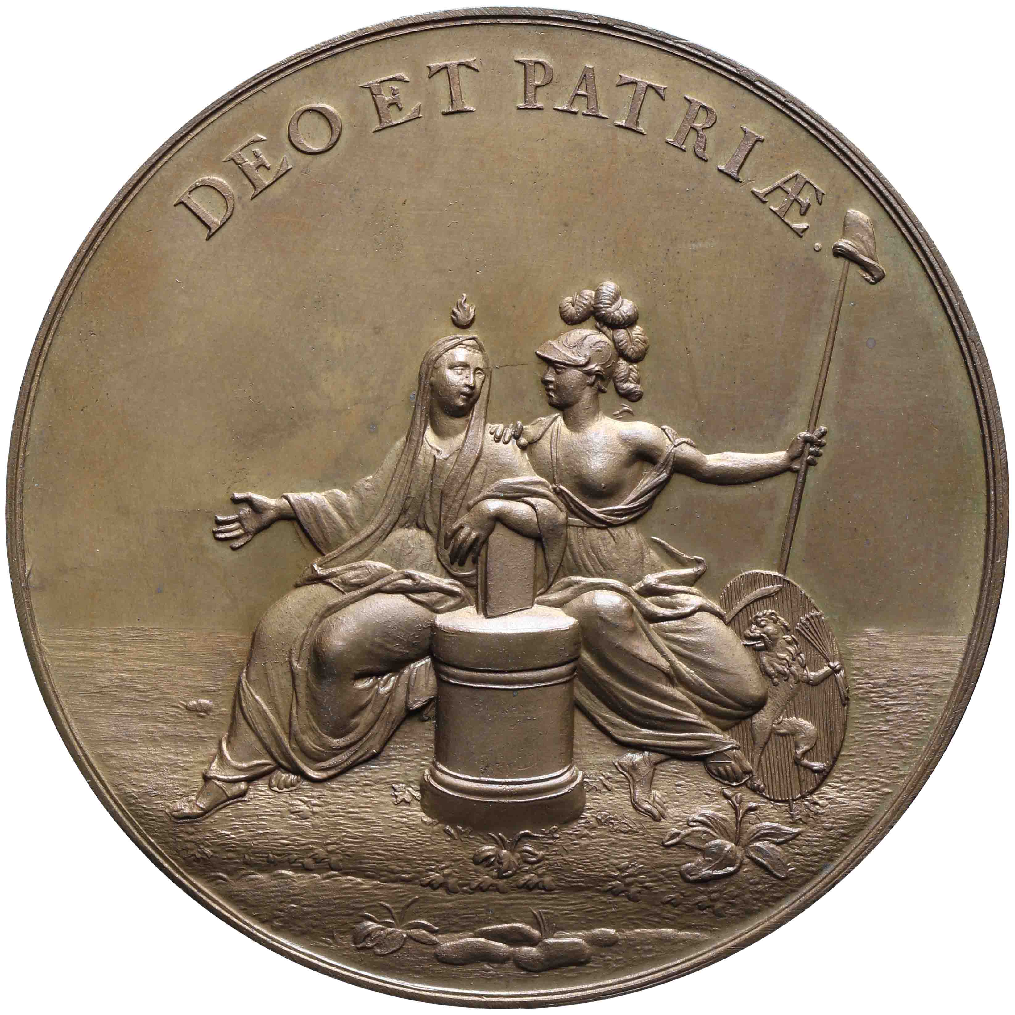 Image of the obverse. Hollandsche Maatschappij van Wetenschappen 100 jaar. Inventory number:1977-0161