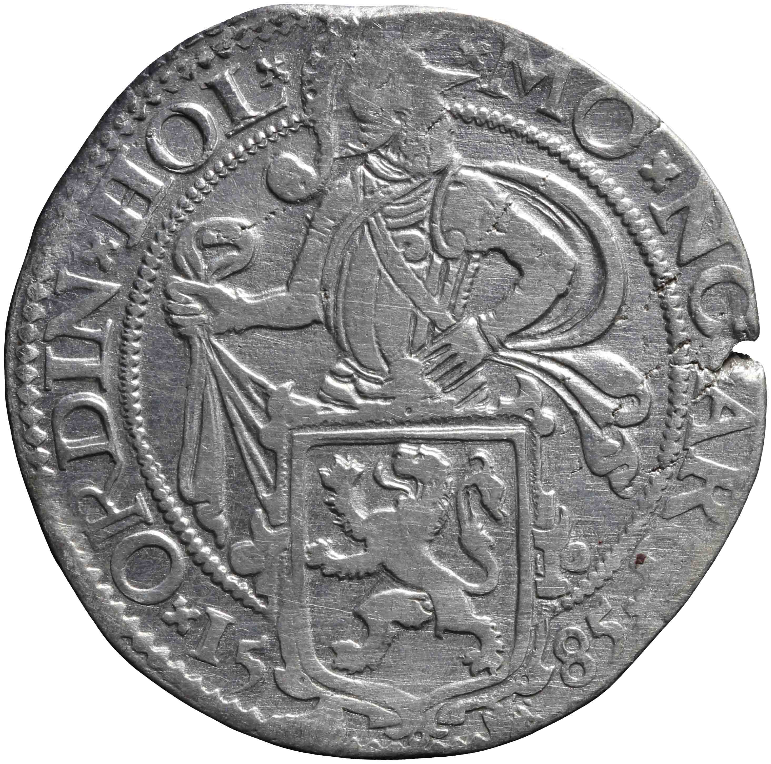 Afbeelding van de voorzijde. leeuwendaalder op Hollandse muntvoet. Inventarisnummer:1978-0062