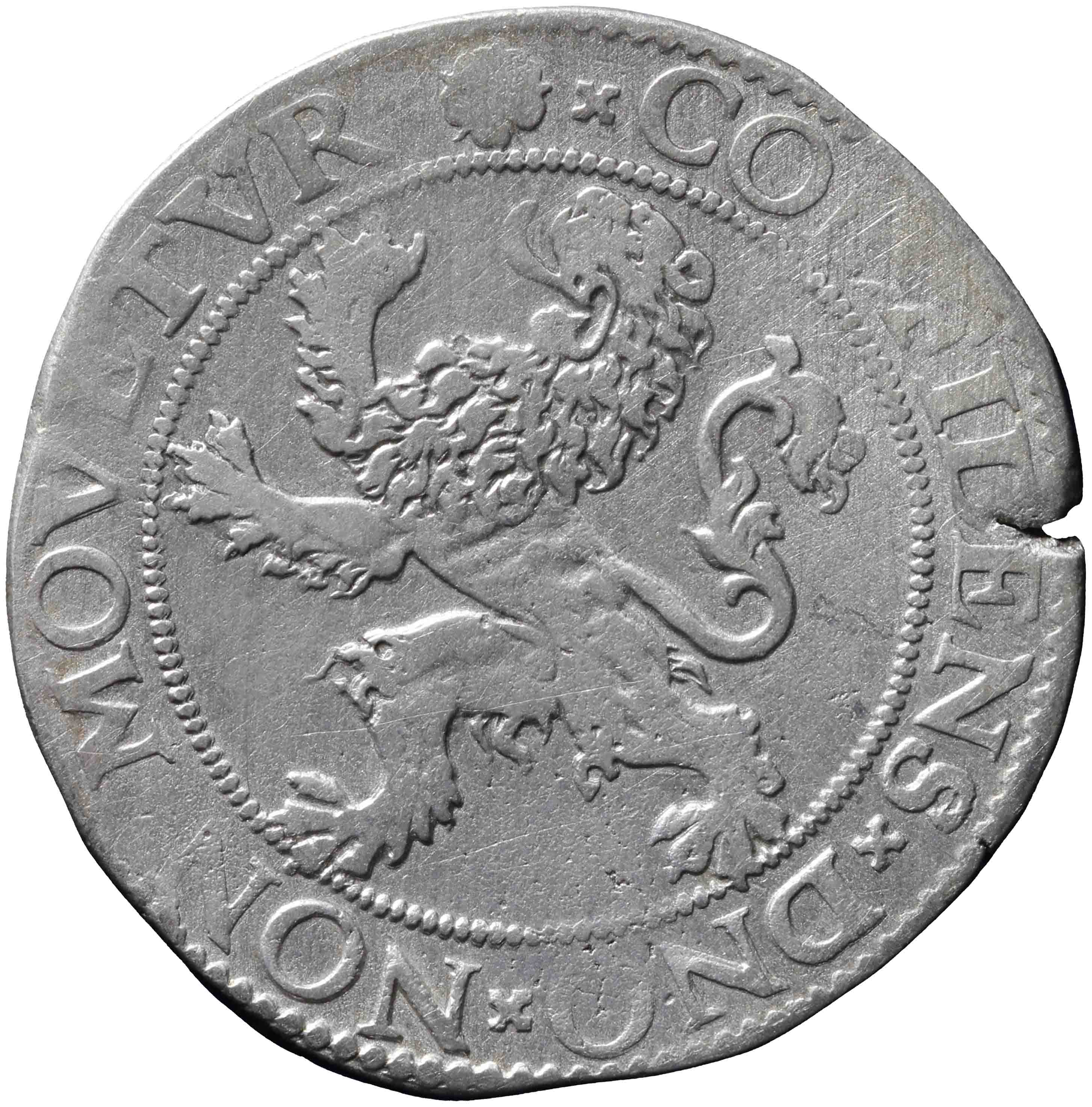 Afbeelding van de keerzijde. leeuwendaalder op Hollandse muntvoet. Inventarisnummer:1978-0062