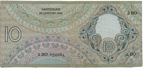 Image of the reverse. tien gulden. Inventory number:1978-0618