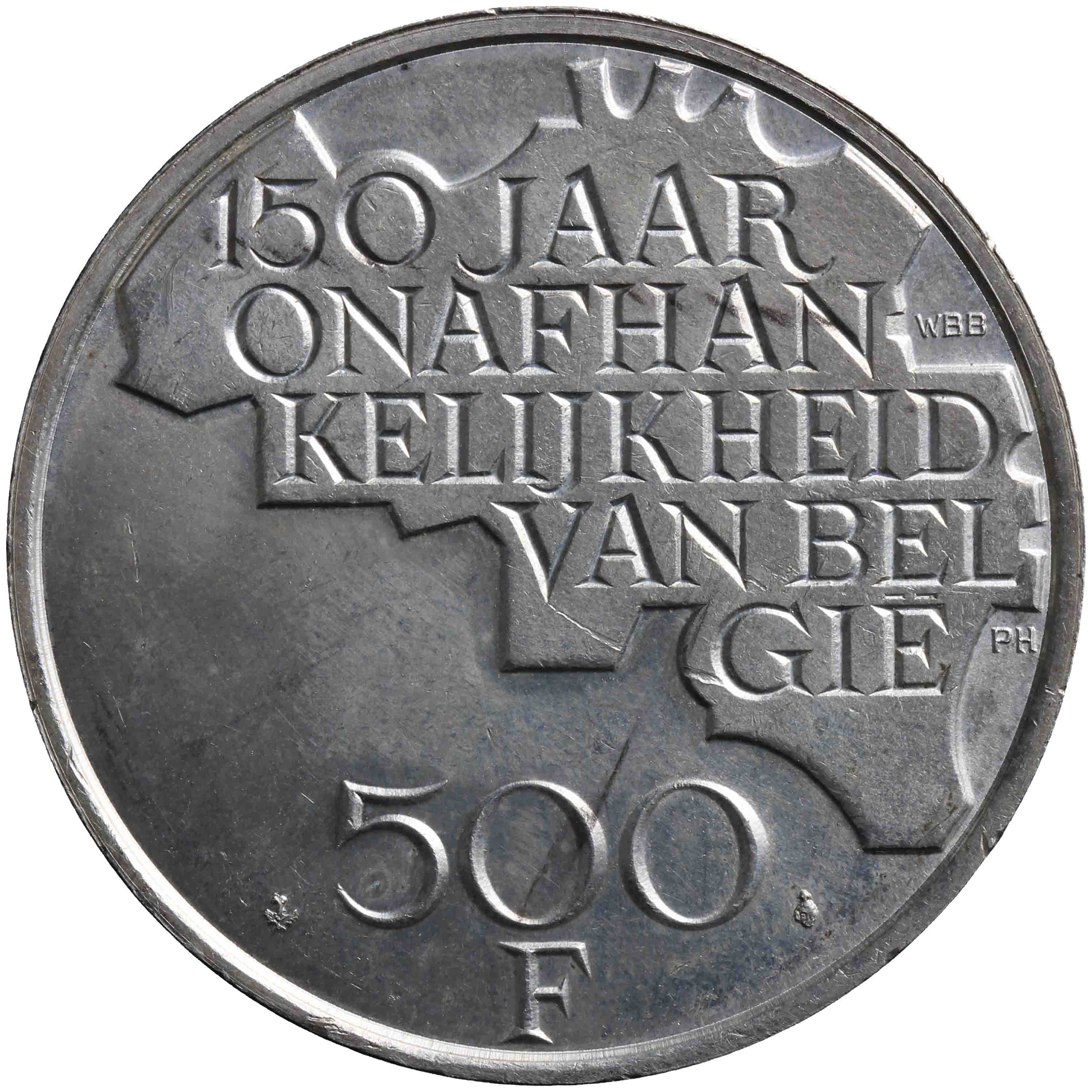 Image of the reverse. vijfhonderd frank. Inventory number:1982-0146