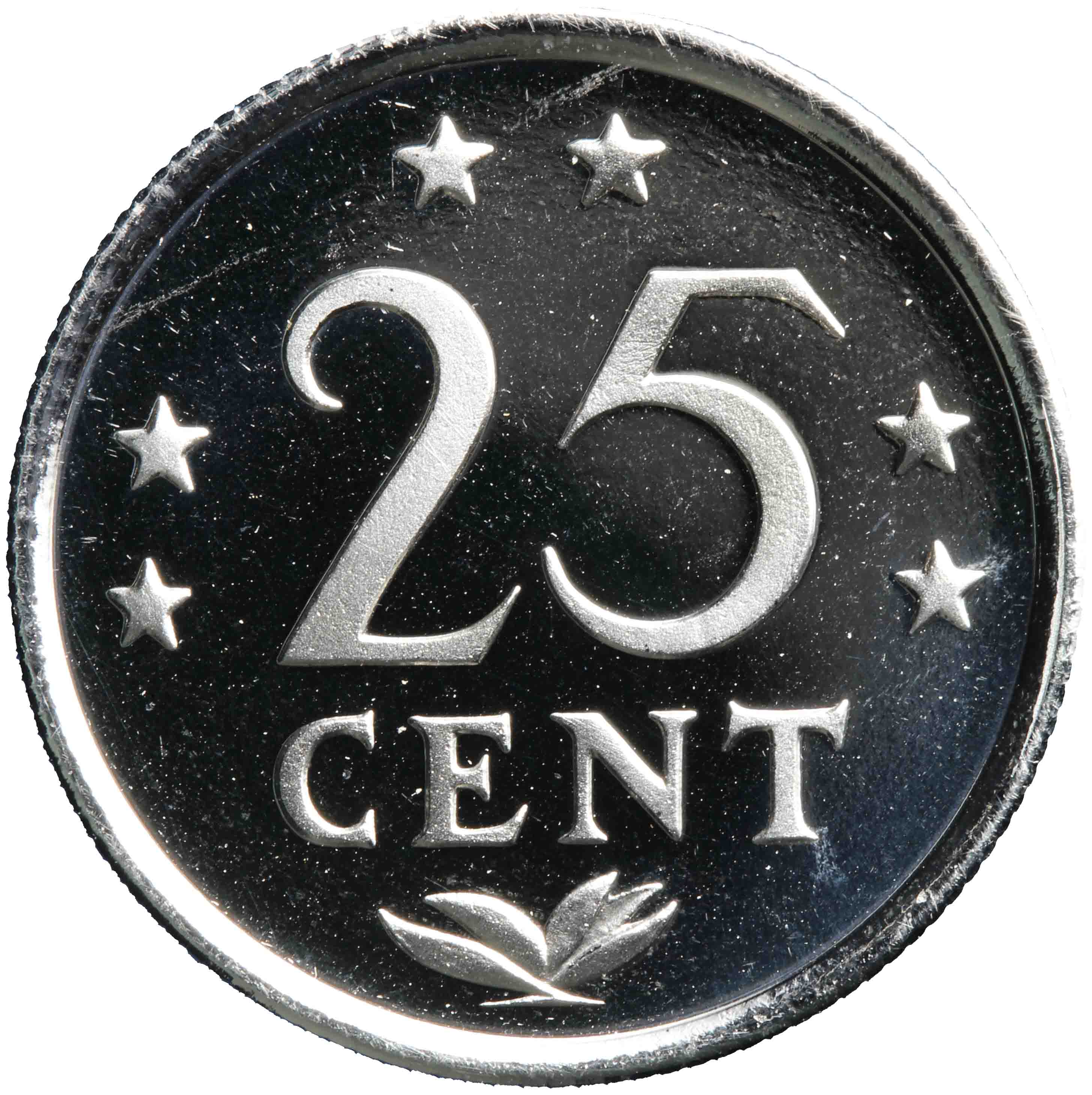 Afbeelding van de keerzijde. vijfentwintig cent. Inventarisnummer:1982-0297