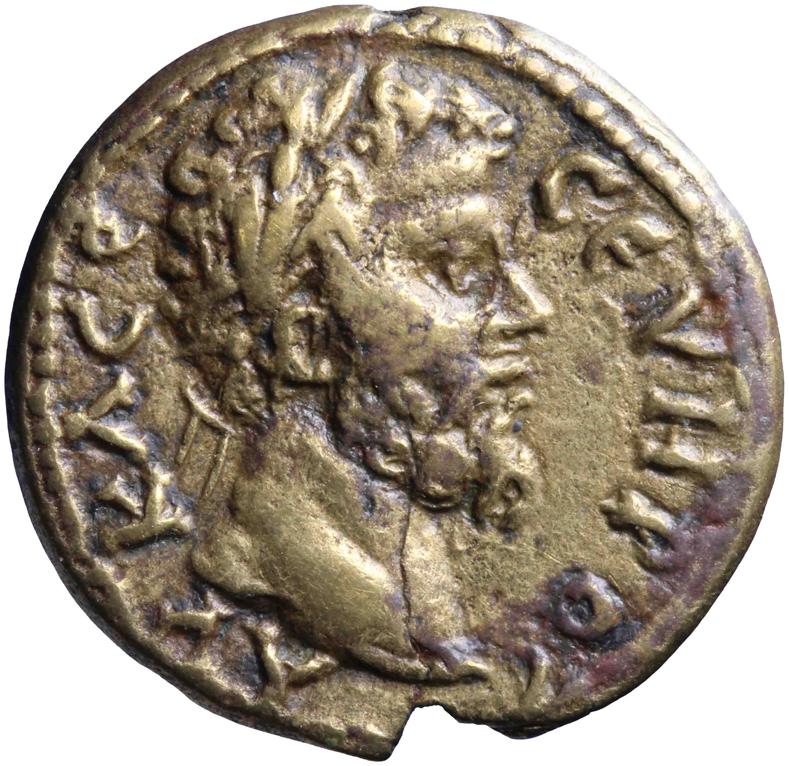 Image of the obverse. AE 20 mm (1/2 unit). Inventory number:1988-0002