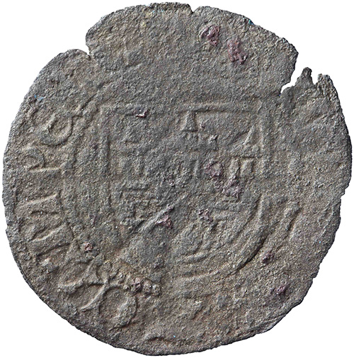 Image of the obverse. kwart stuiver ; plak. Inventory number:1988-0246