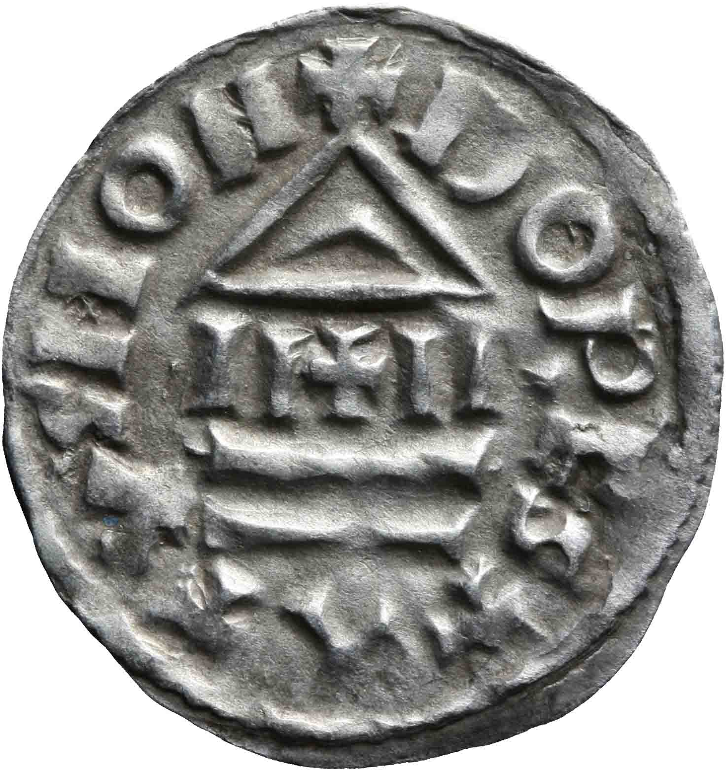 Afbeelding van de keerzijde. denarius. Inventarisnummer:1991-0686