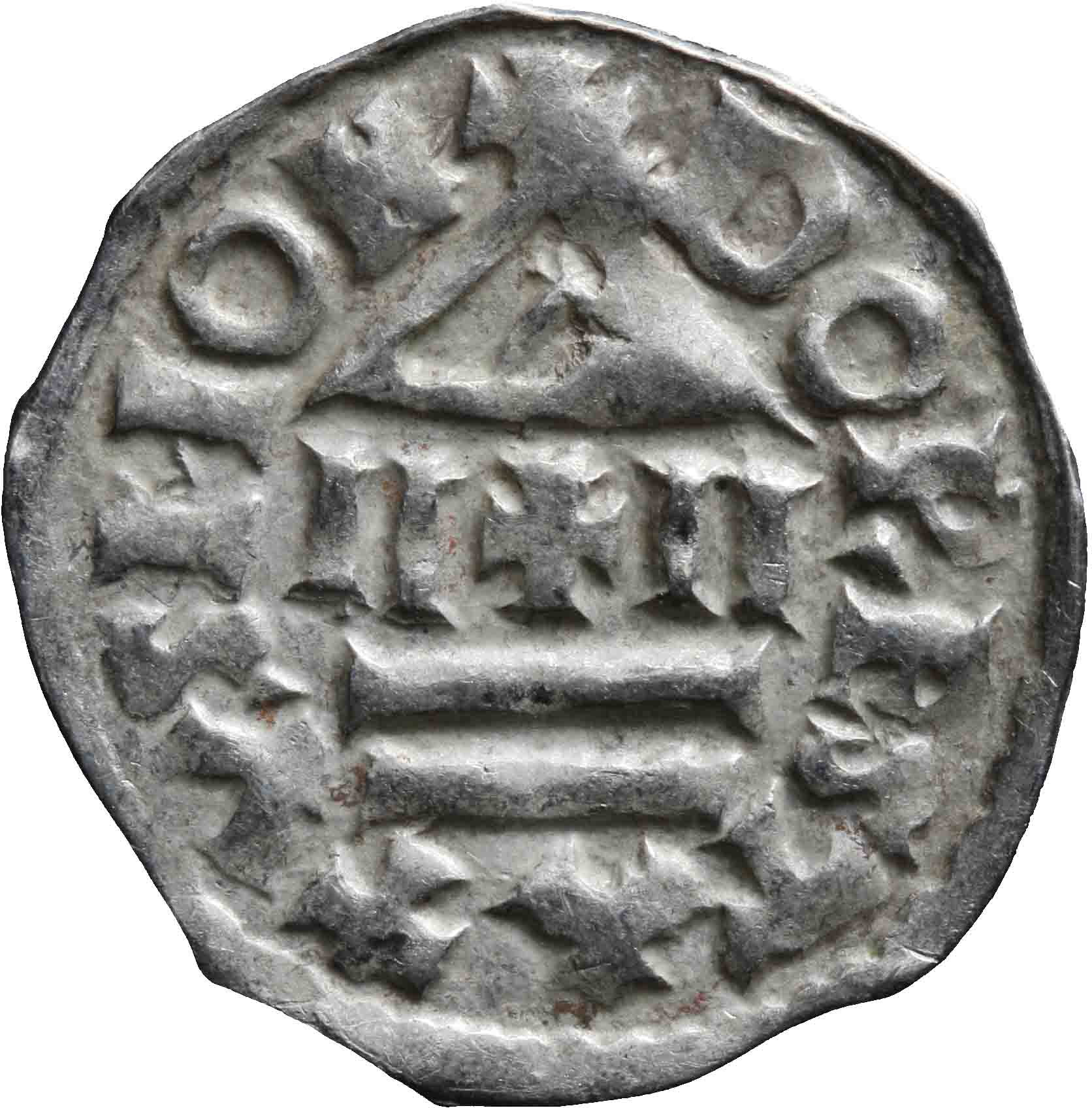 Afbeelding van de keerzijde. denarius. Inventarisnummer:1991-0824