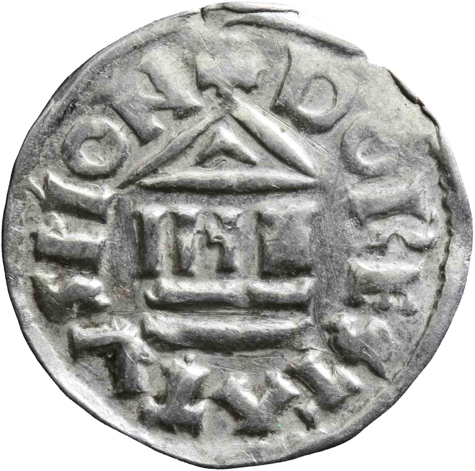 Afbeelding van de keerzijde. denarius. Inventarisnummer:1991-0867
