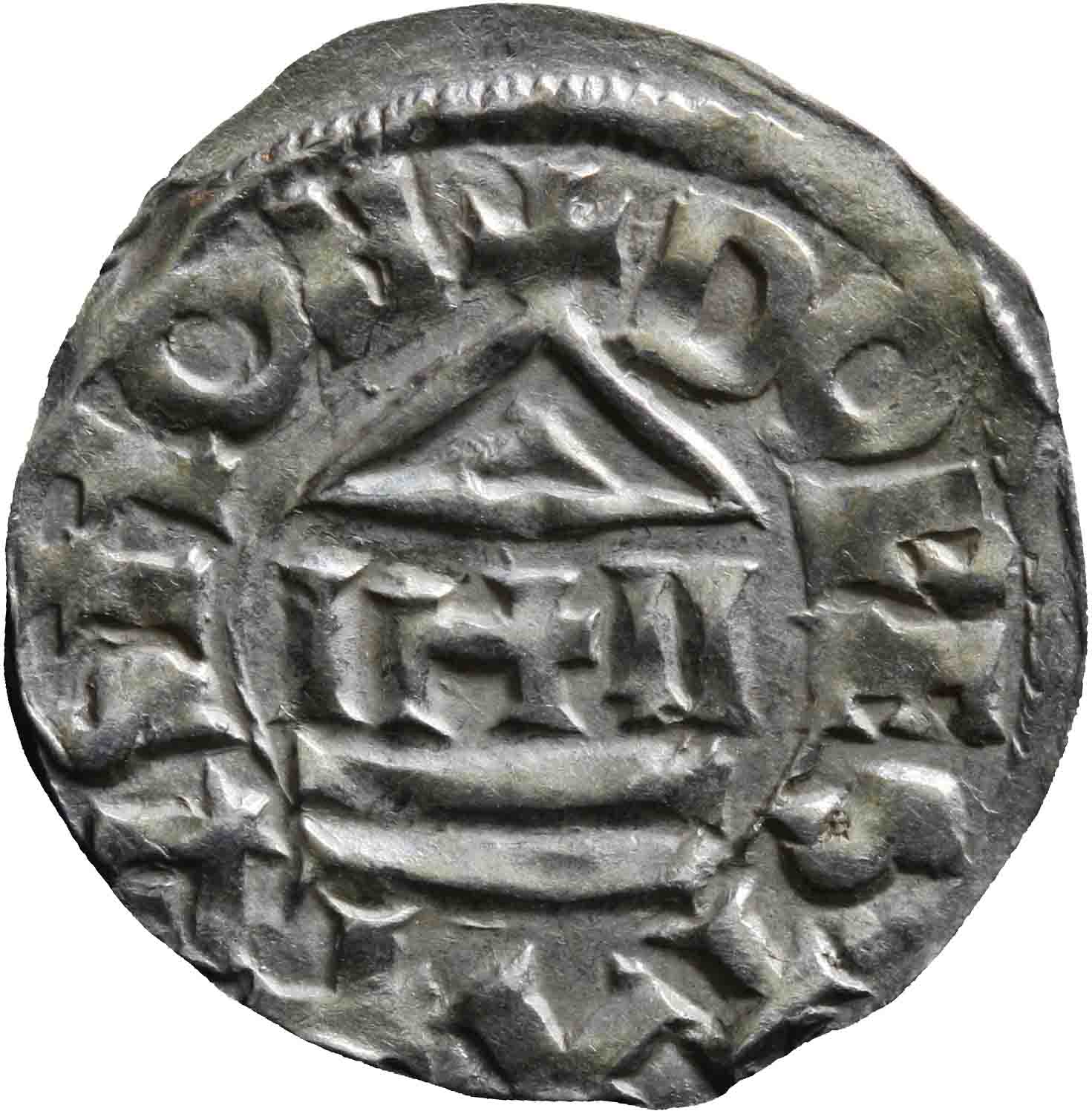 Afbeelding van de keerzijde. denarius. Inventarisnummer:1991-1051