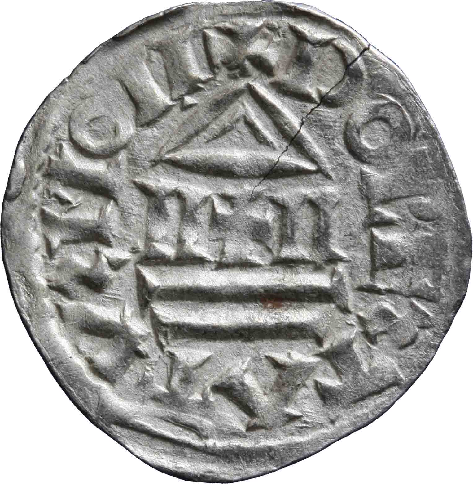 Afbeelding van de keerzijde. denarius. Inventarisnummer:1991-1527