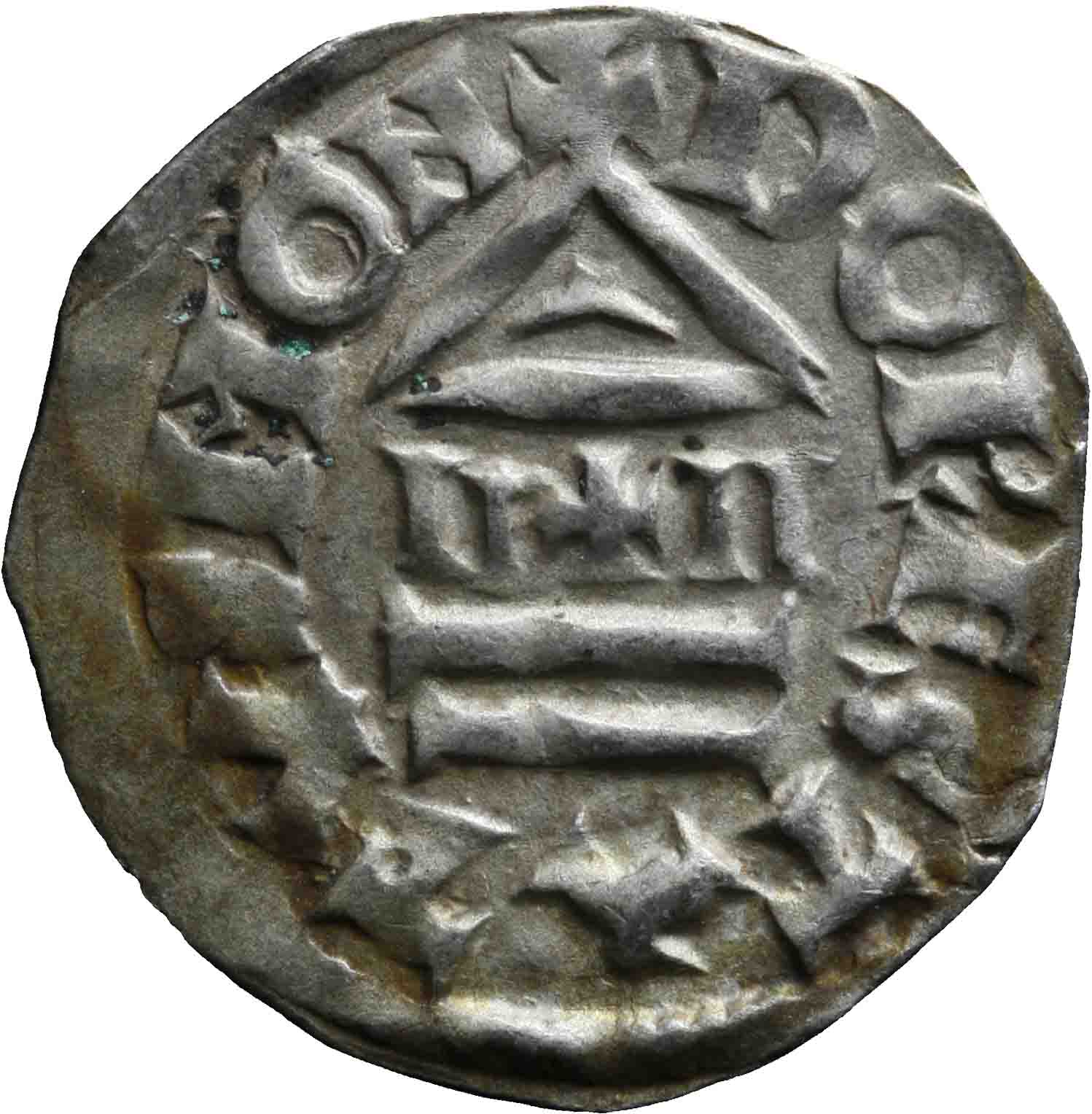 Afbeelding van de keerzijde. denarius. Inventarisnummer:1991-1555
