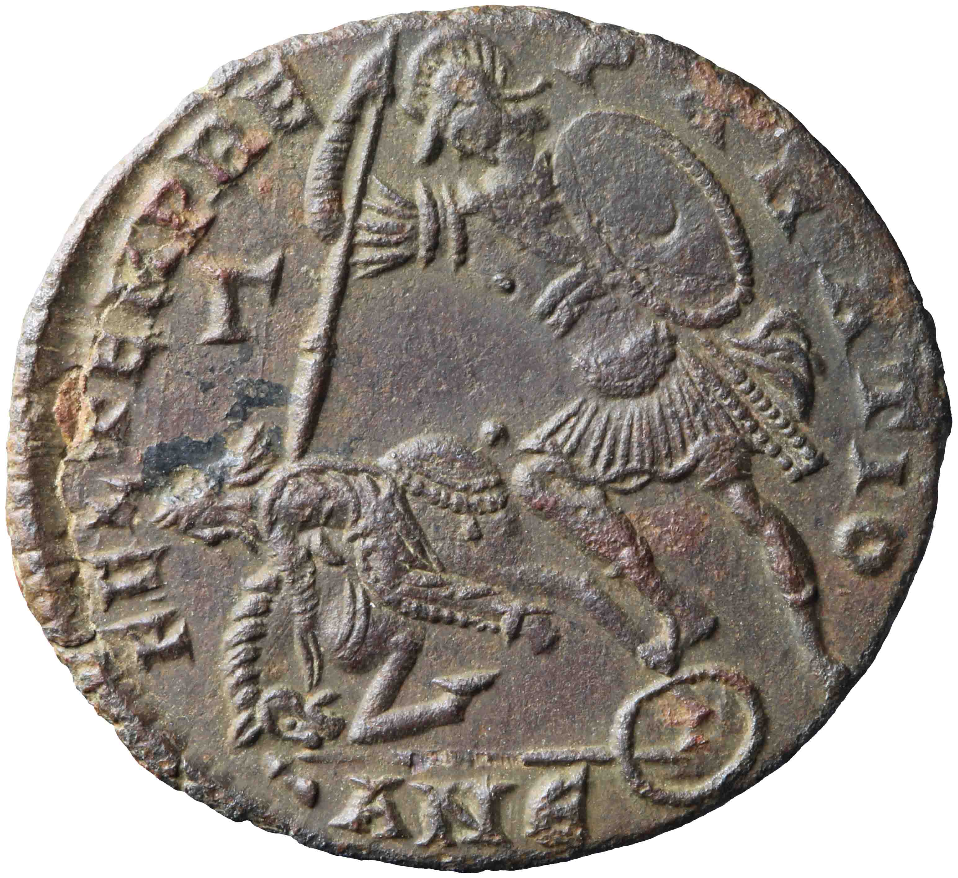 Afbeelding van de keerzijde. AE. Inventarisnummer:1993-0207